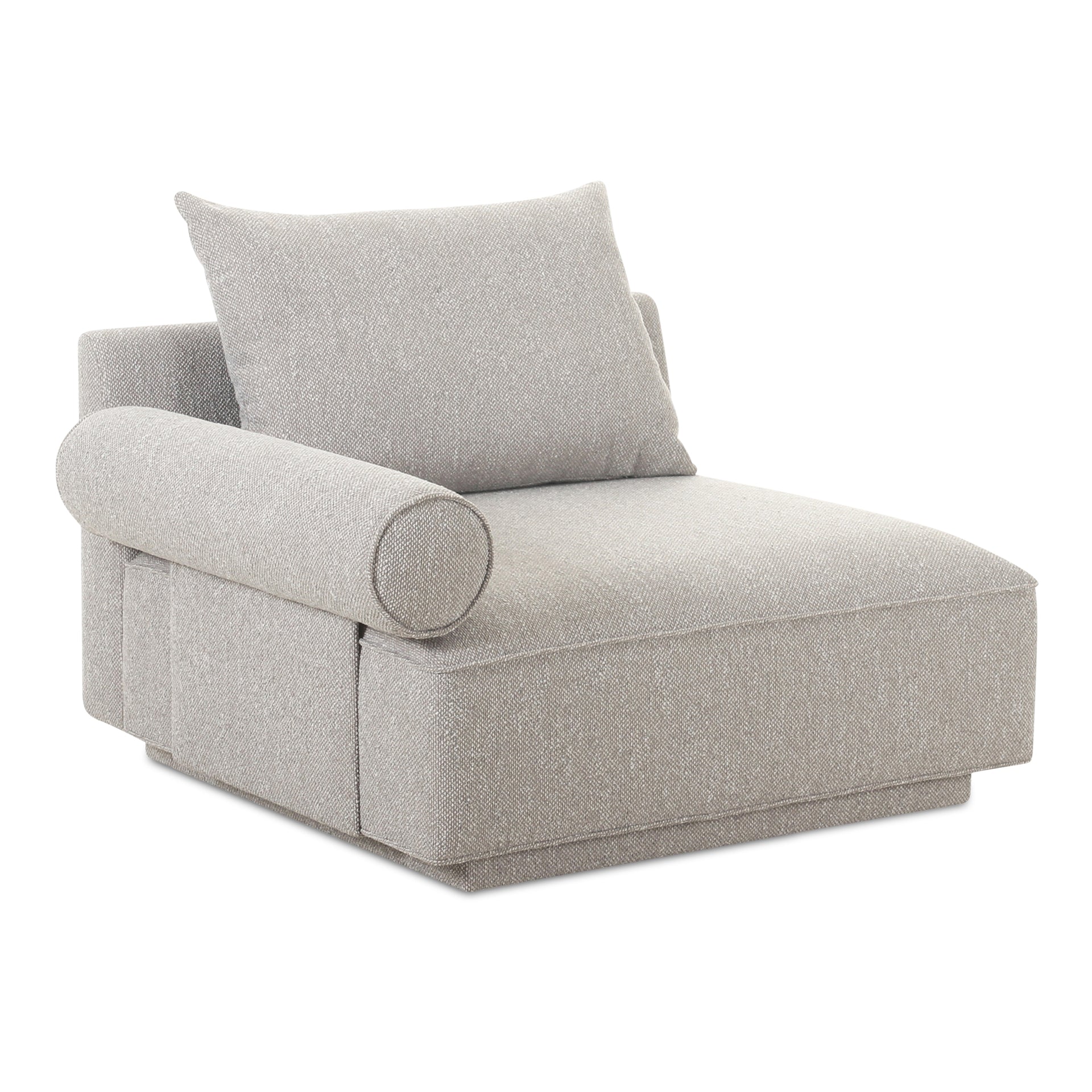 Thavrin Left-Arm Facing Chair, Textured Fabric Upholstery with Removable Cushions, Light Grey