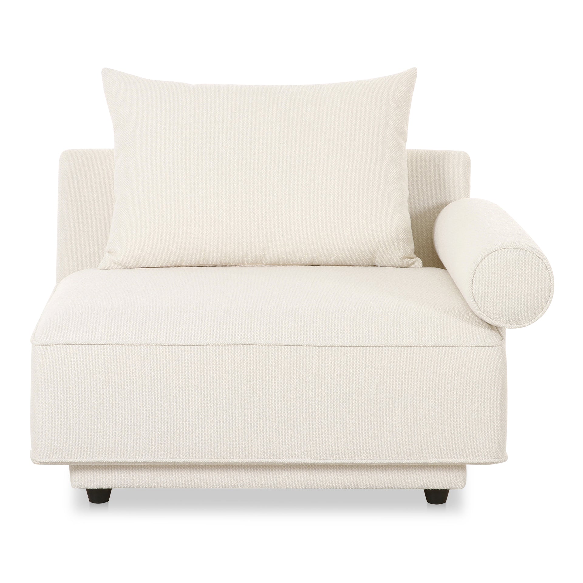Thavrin Right-Arm Facing Chair, Textured Fabric Upholstery with Removable Cushions, White