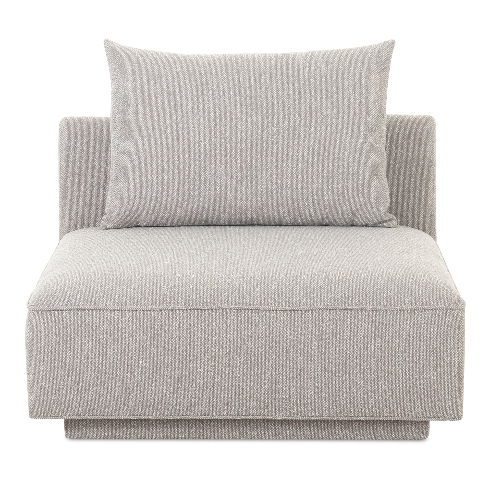 Thavrin Slipper Chair,Textured Fabric Upholstery with Removable Cushions, Light Grey
