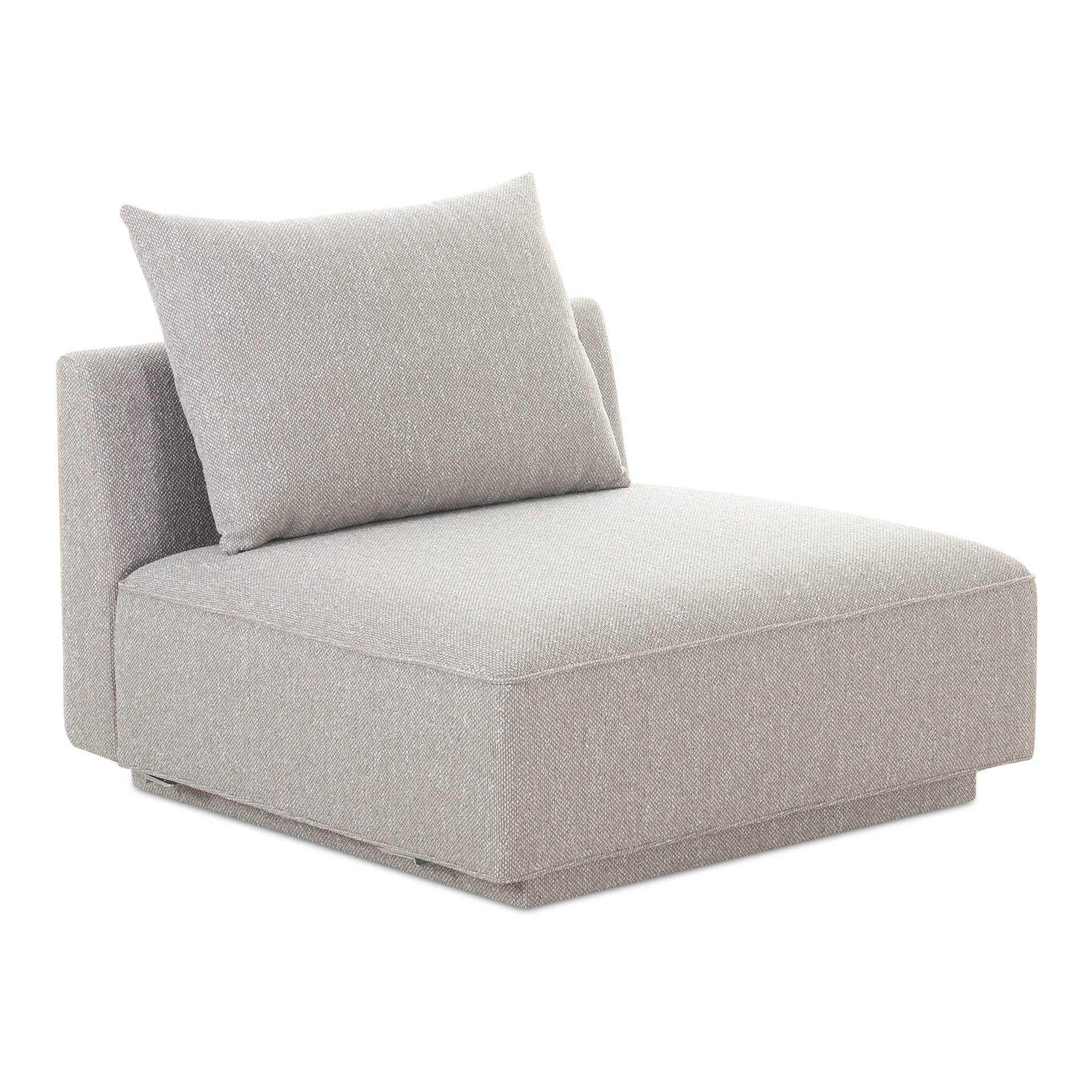 Thavrin Slipper Chair,Textured Fabric Upholstery with Removable Cushions, Light Grey
