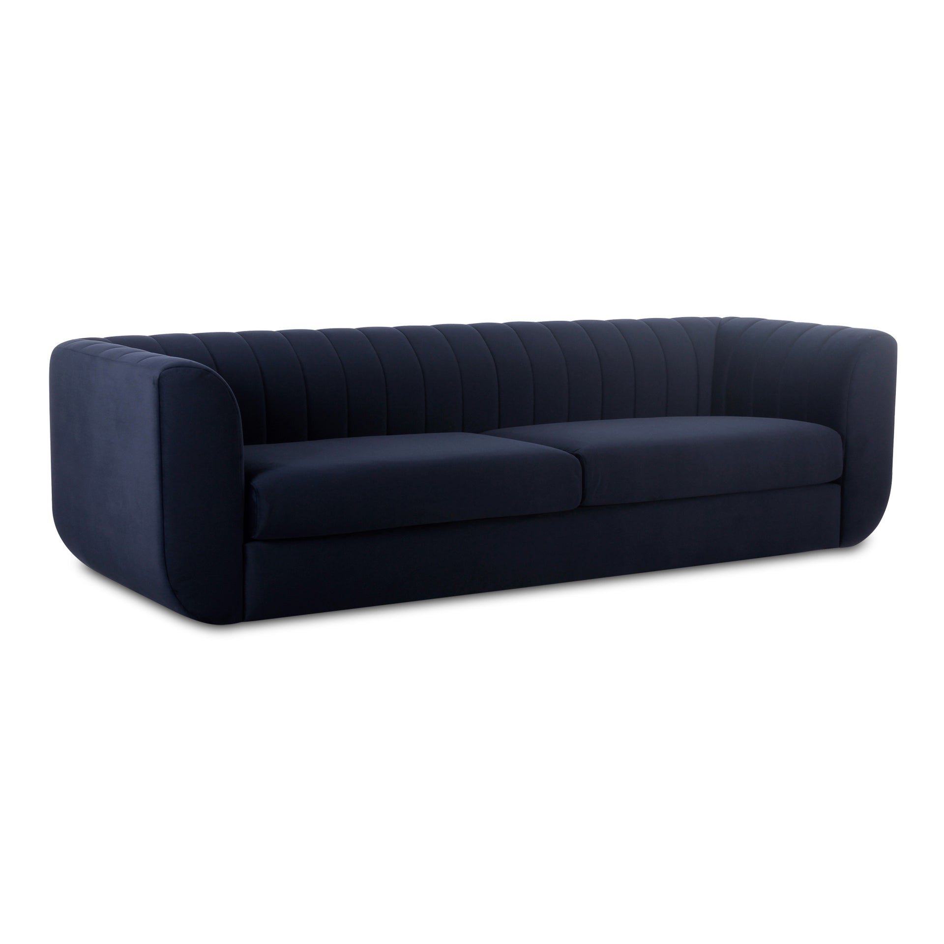 Corbin, Sofa, Channel-Detailing, Polyester Upholstery, Deep Blue, 4 Seater