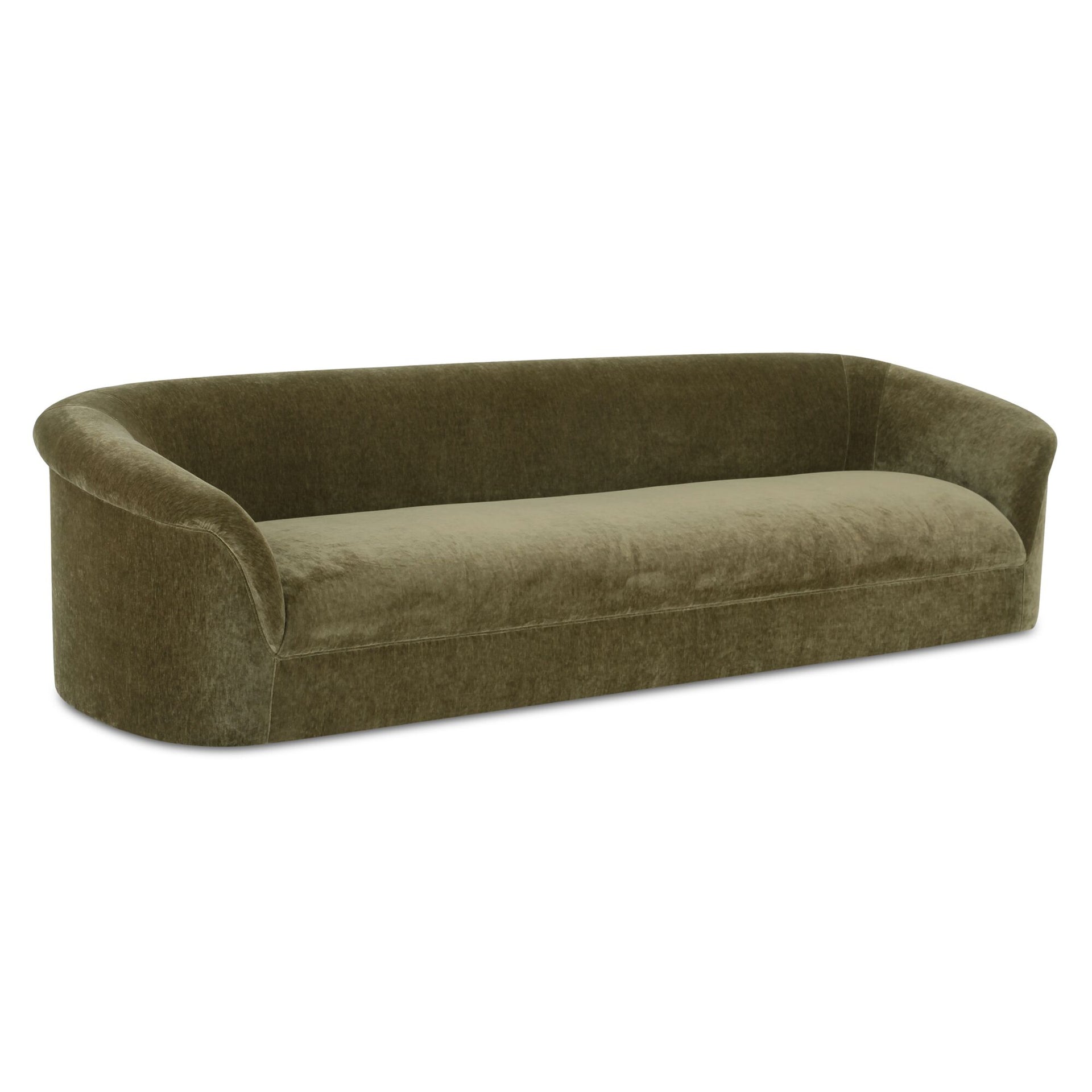 Isaac, Sofa with Rolled Arms, Polyester Upholstery, Plywood Frame, Dark Green, 4 Seater