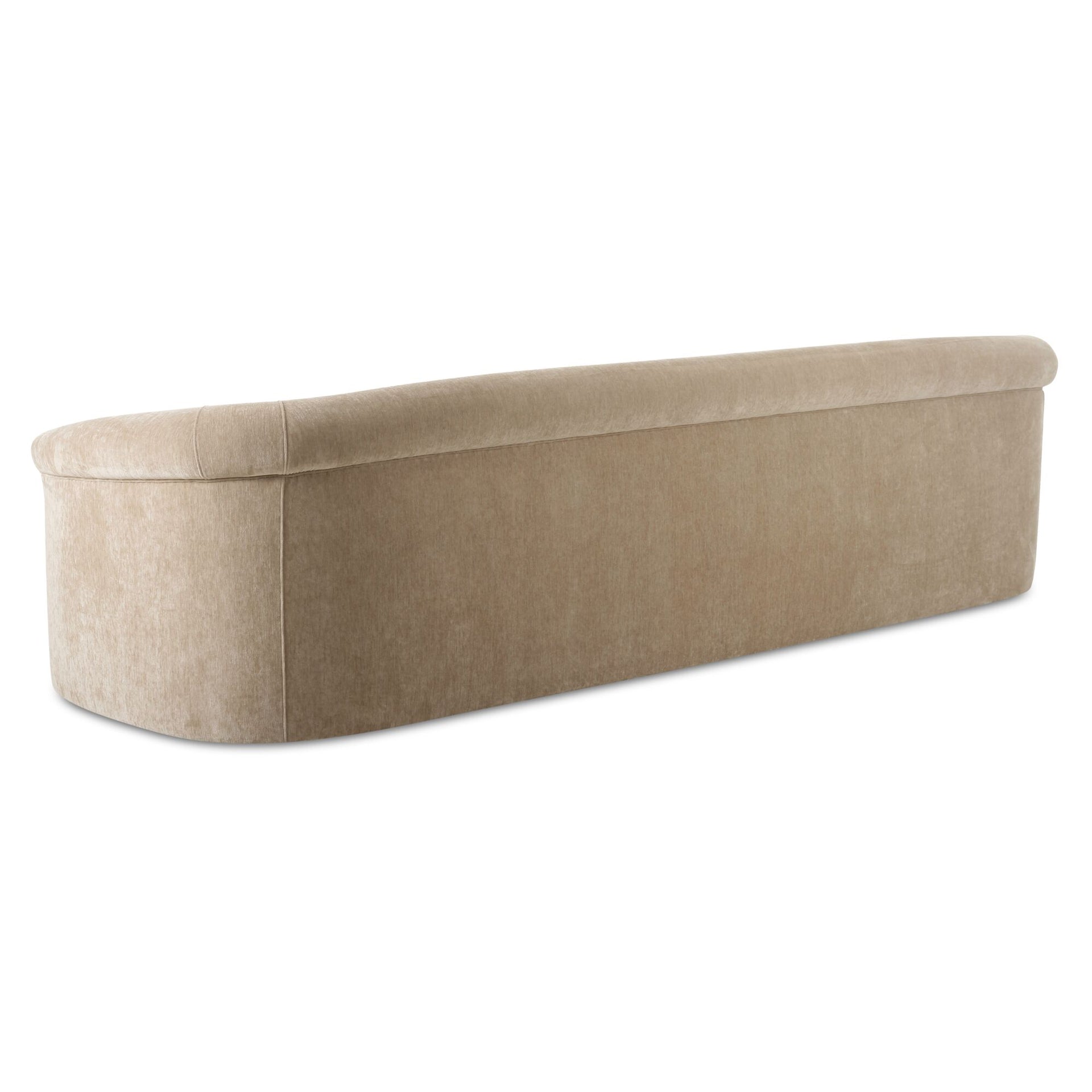 Isaac, Sofa with Rolled Arms, Polyester Upholstery, Plywood Frame, Beige, 4 Seater