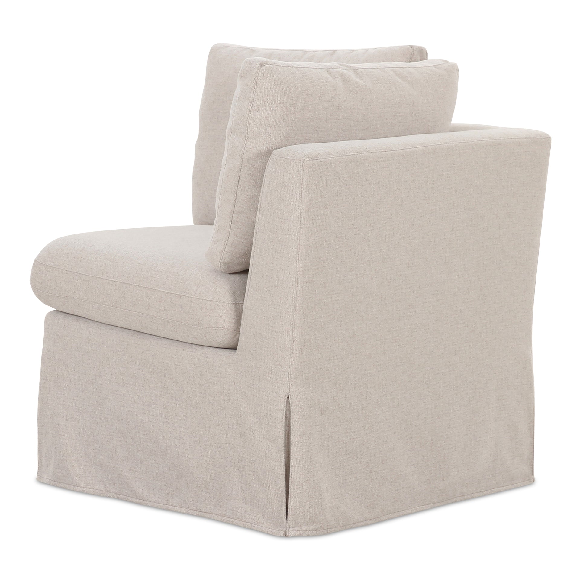 Helena Slipcover Dining Corner Chair, Washable Slipcover with Inverted Pleats, Modular with Alligator Clips, 28.5 Inches Wide, Beige