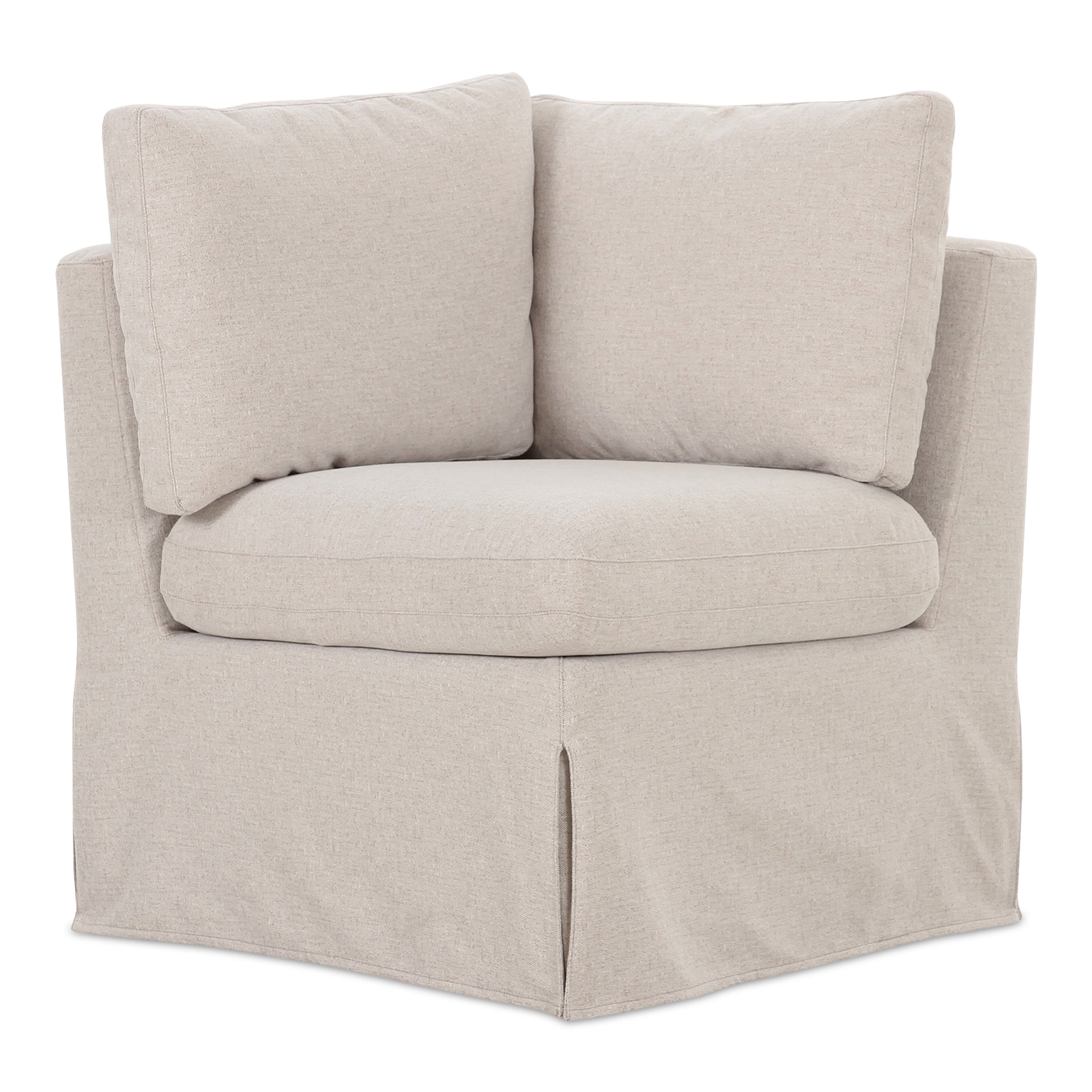 Helena Slipcover Dining Corner Chair, Washable Slipcover with Inverted Pleats, Modular with Alligator Clips, 28.5 Inches Wide, Beige