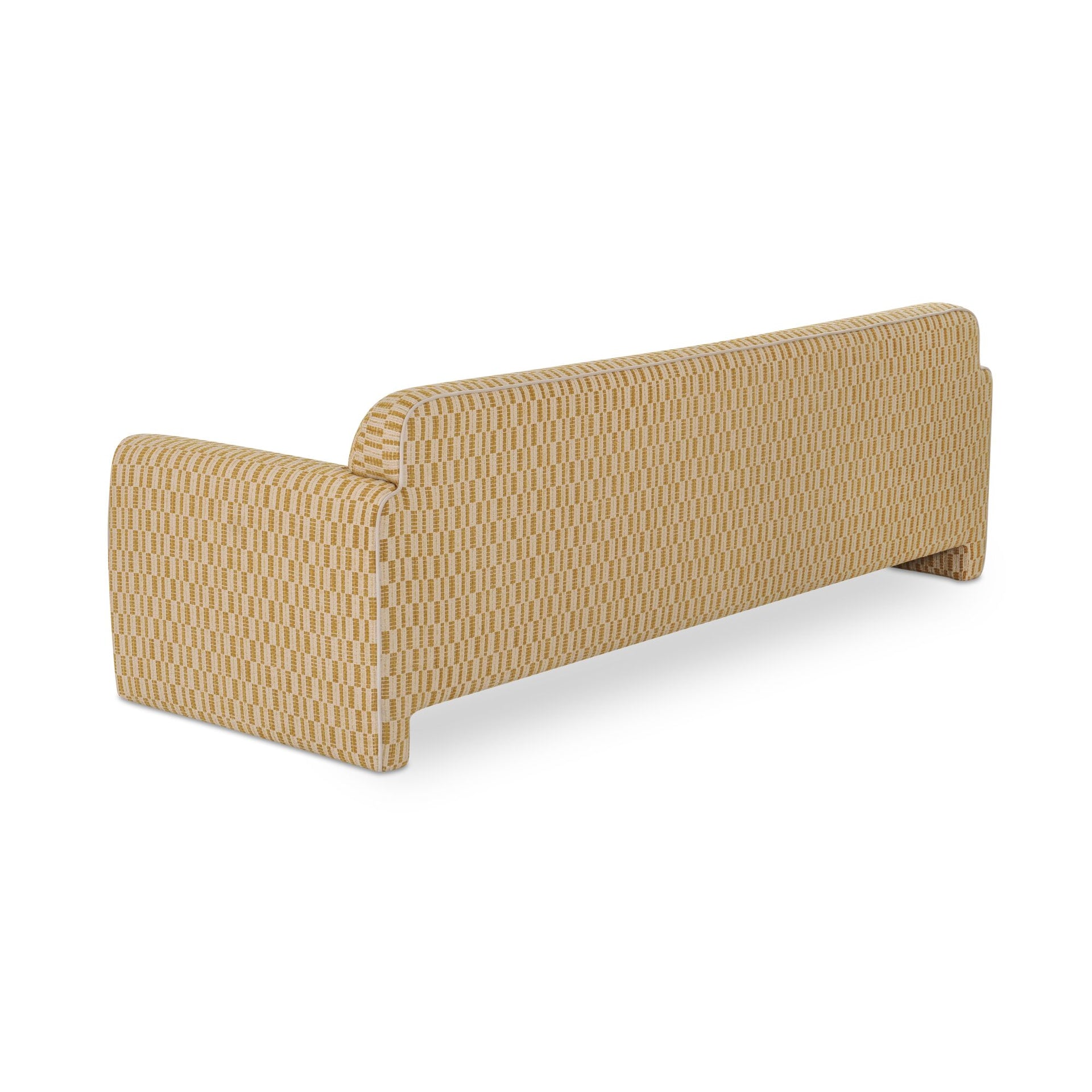 Auden Sofa, Polyester Upholstery, Contrast Piping, Three-Seat, Chartreuse