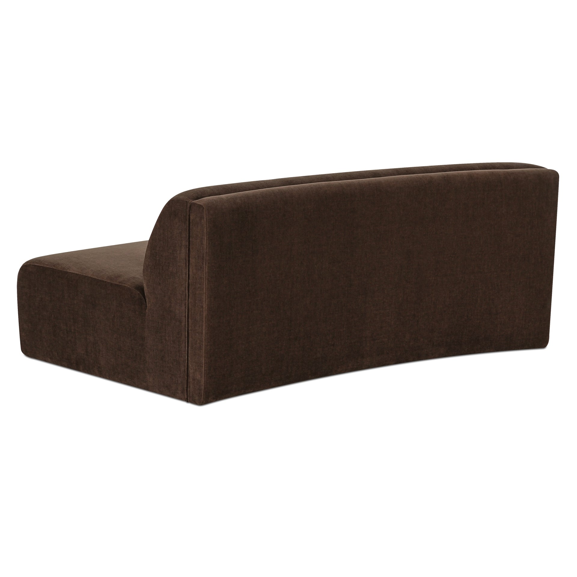 Vera Convex Modular Sofa, Polyester Fabric, Plywood Frame, Two Components, Seats 2, Dark Brown
