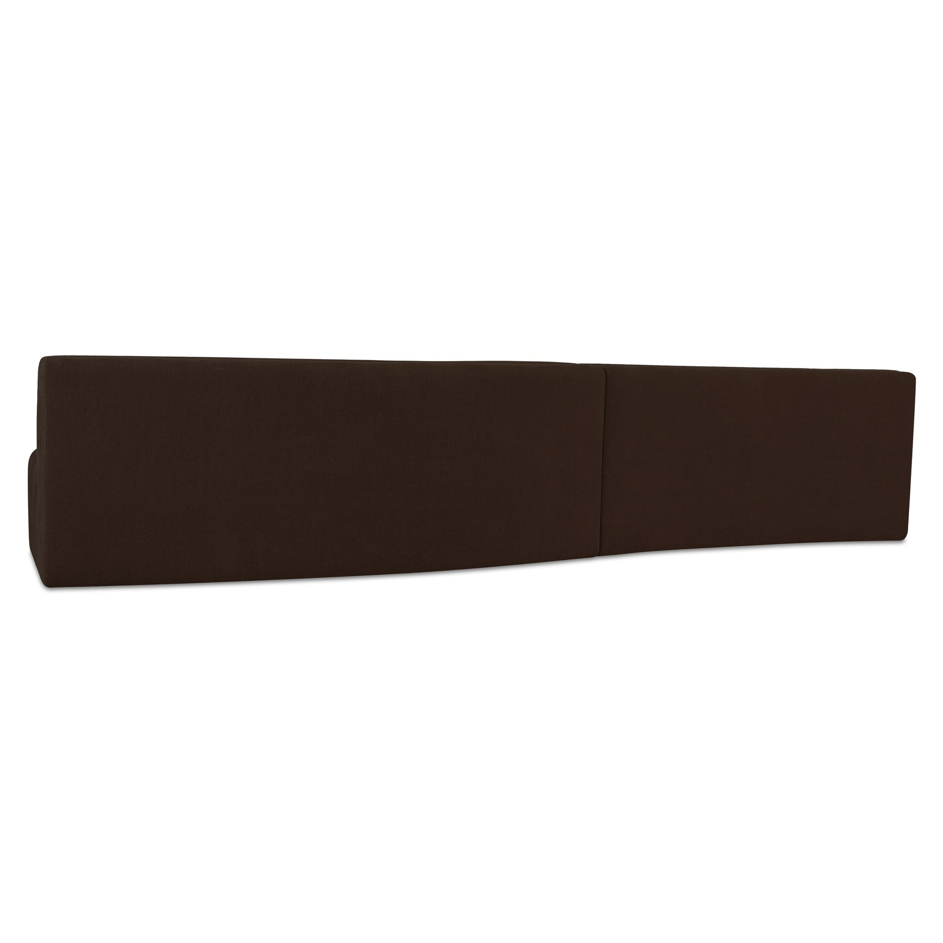 Vera Wave Modular Sectional, Polyester Fabric, Plywood Frame, Two Piece, Seats 4, Dark Brown