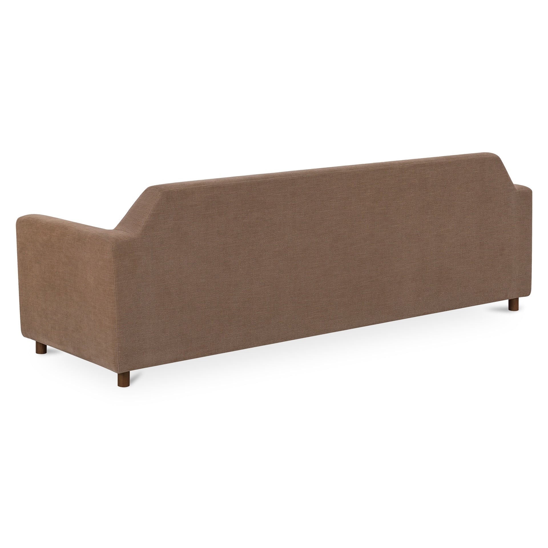 Maribelis Sofa, Mid-Century Angled Back and Bench Seat, Linen-Blend Upholstery, Seats 3, Soft Brown