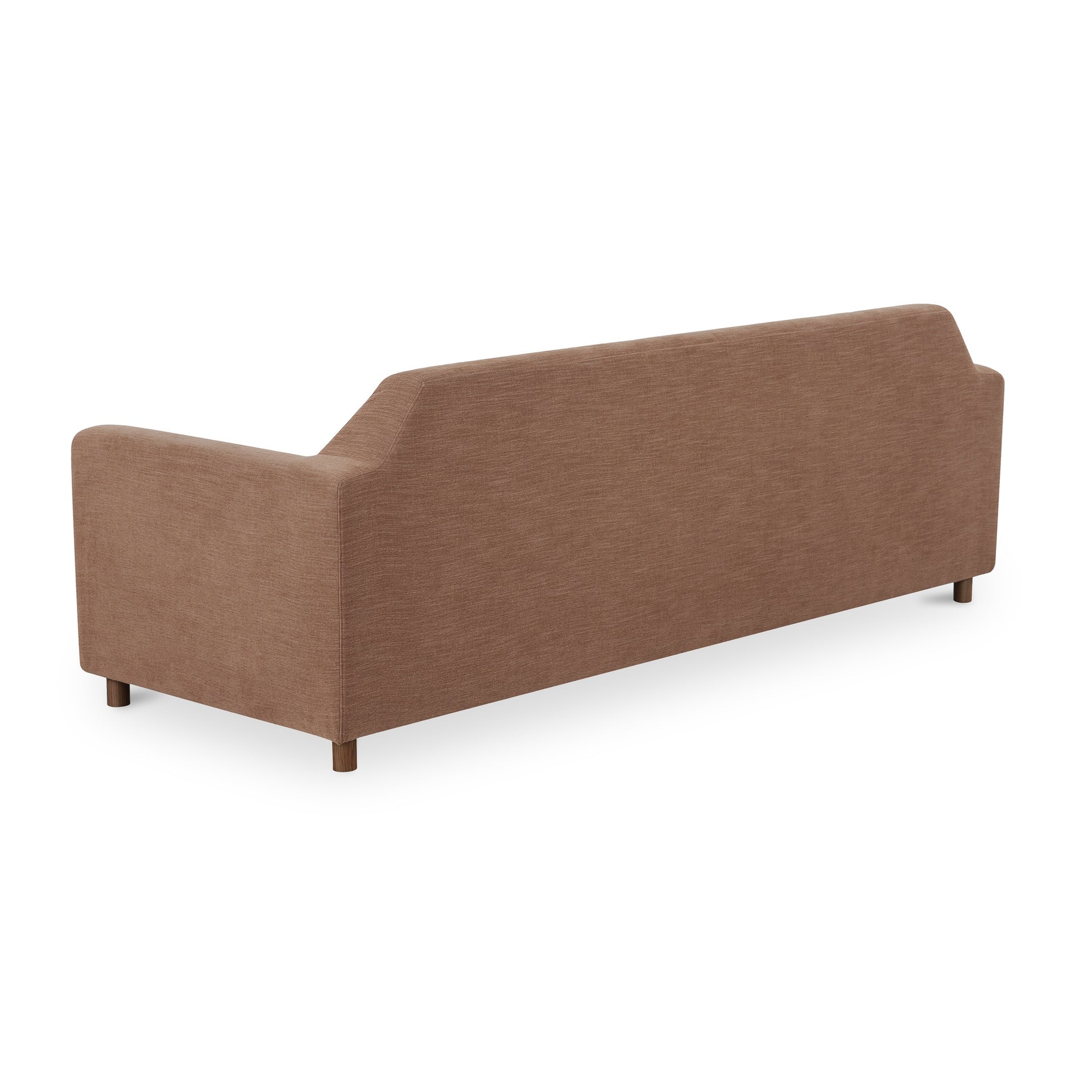 Maribelis Sofa, Polyester-Linen Blend Upholstery, Rubberwood Legs, Washed Pink