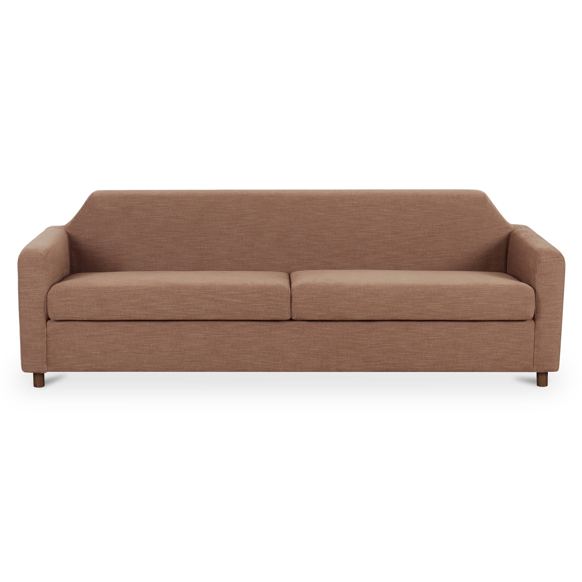 Maribelis Sofa, Polyester-Linen Blend Upholstery, Rubberwood Legs, Washed Pink