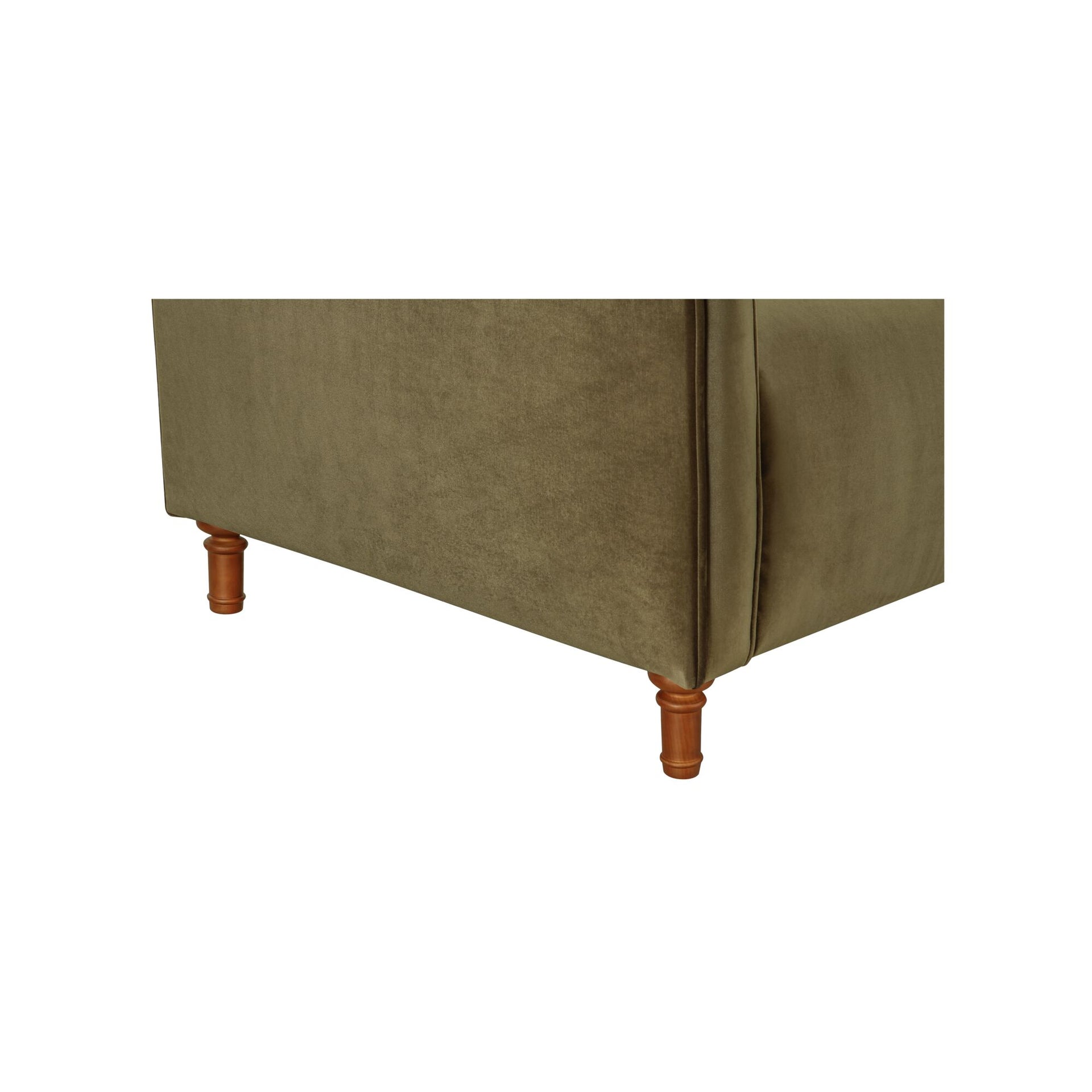 Eulalia Sofa, Polyester Faux Mohair, Plywood Frame, Birch Legs, Rolled Arms, S-Spring Suspension, Foam and Fiber Fill, Dark Green