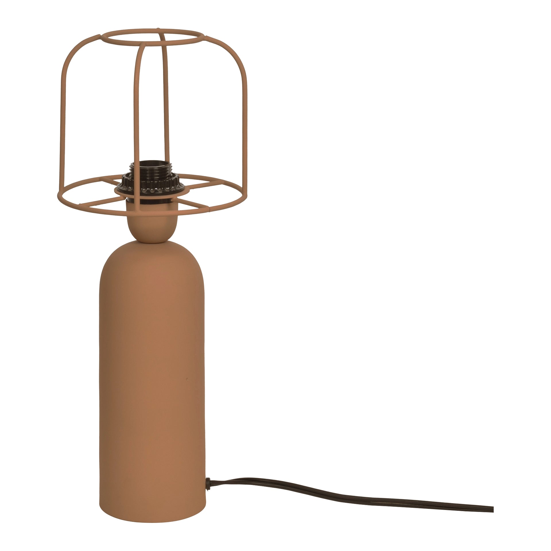 Flynn, Table Lamp, Contemporary Iron Base with Terracotta Shade, LED Compatible, Orange