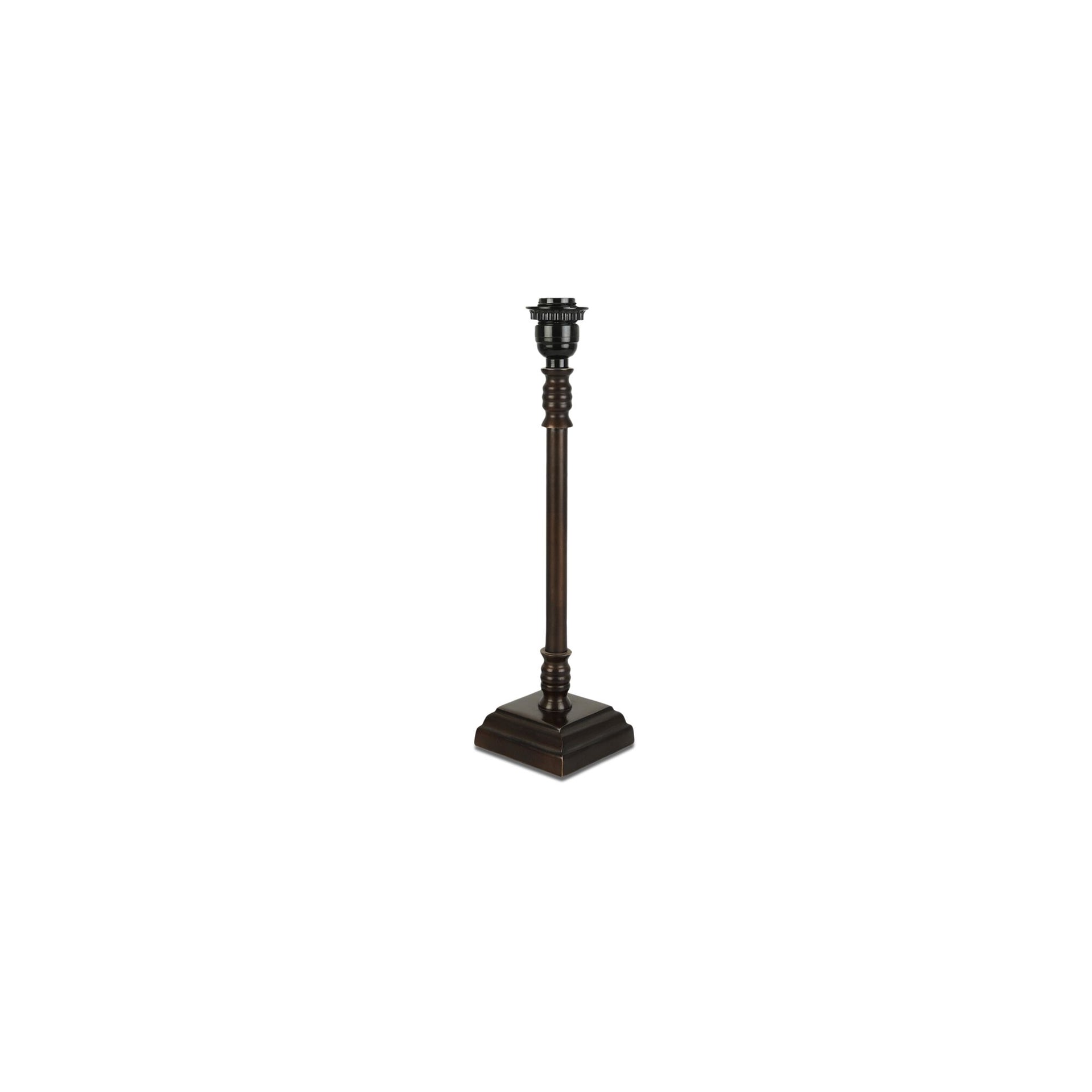 Luca Table Lamp, Slim Metal, Blackened Bronze Finish, Natural Linen Shade