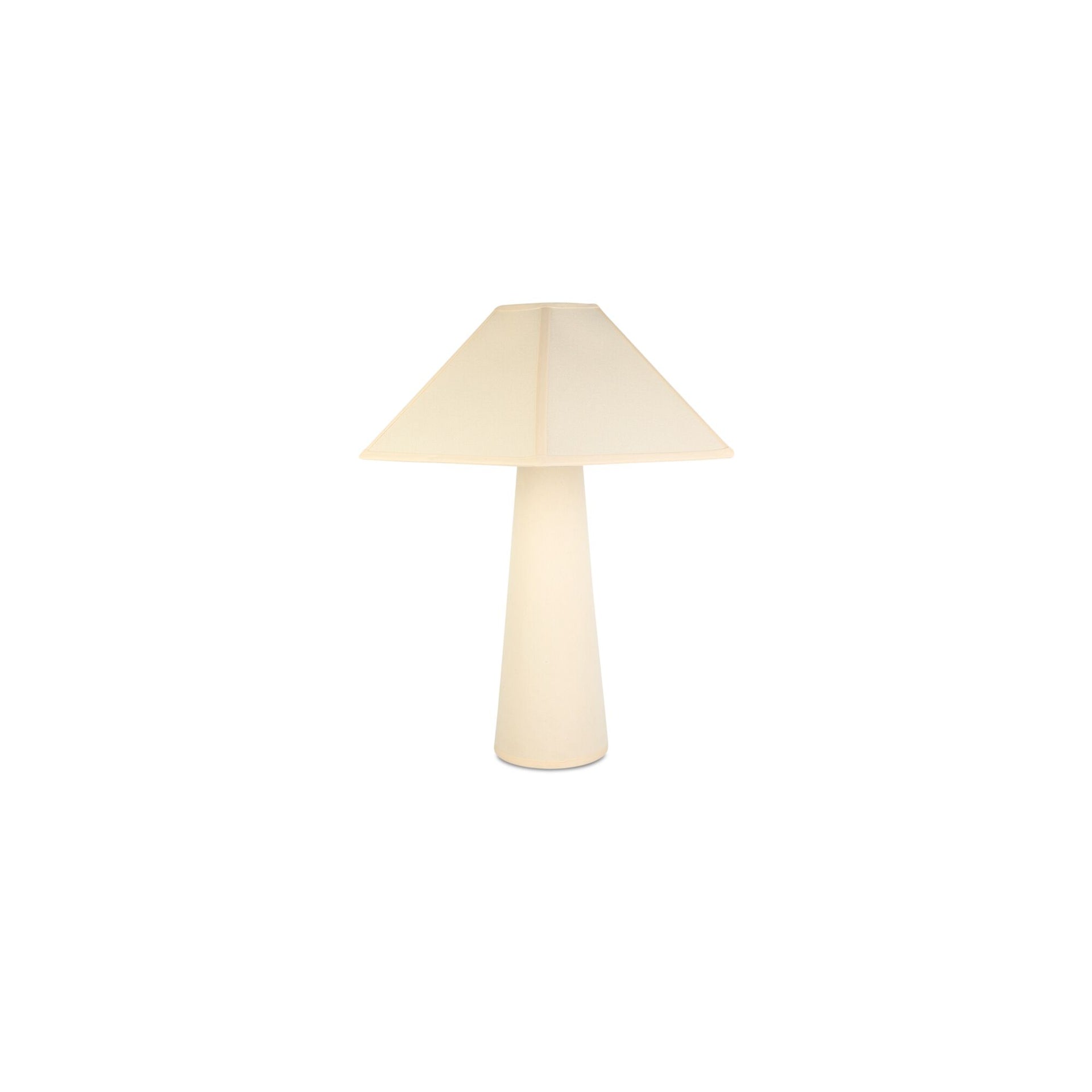 Rory Table Lamp, Geometric Cotton Wrapped Shade, Iron Base, Cream