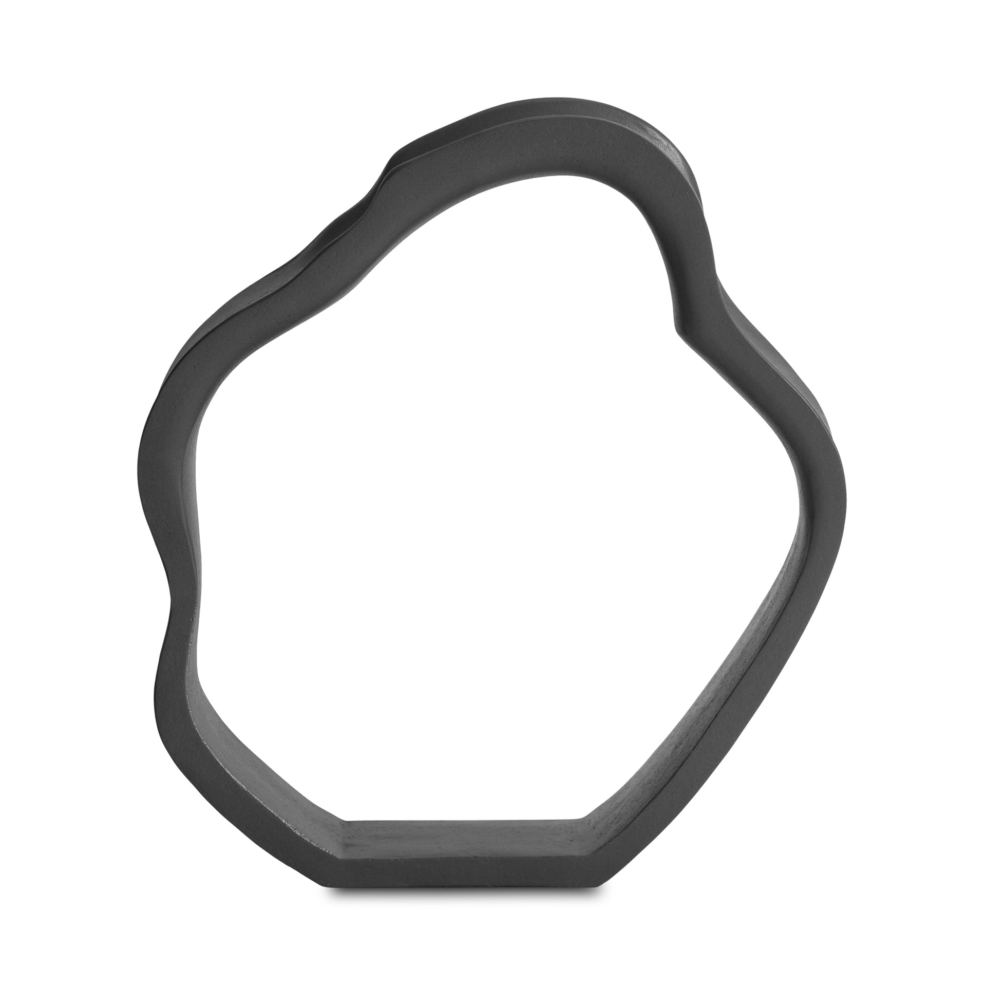 Veylan Tabletop Sculpture, Freeform Curved Lines Iron Freestanding, Black