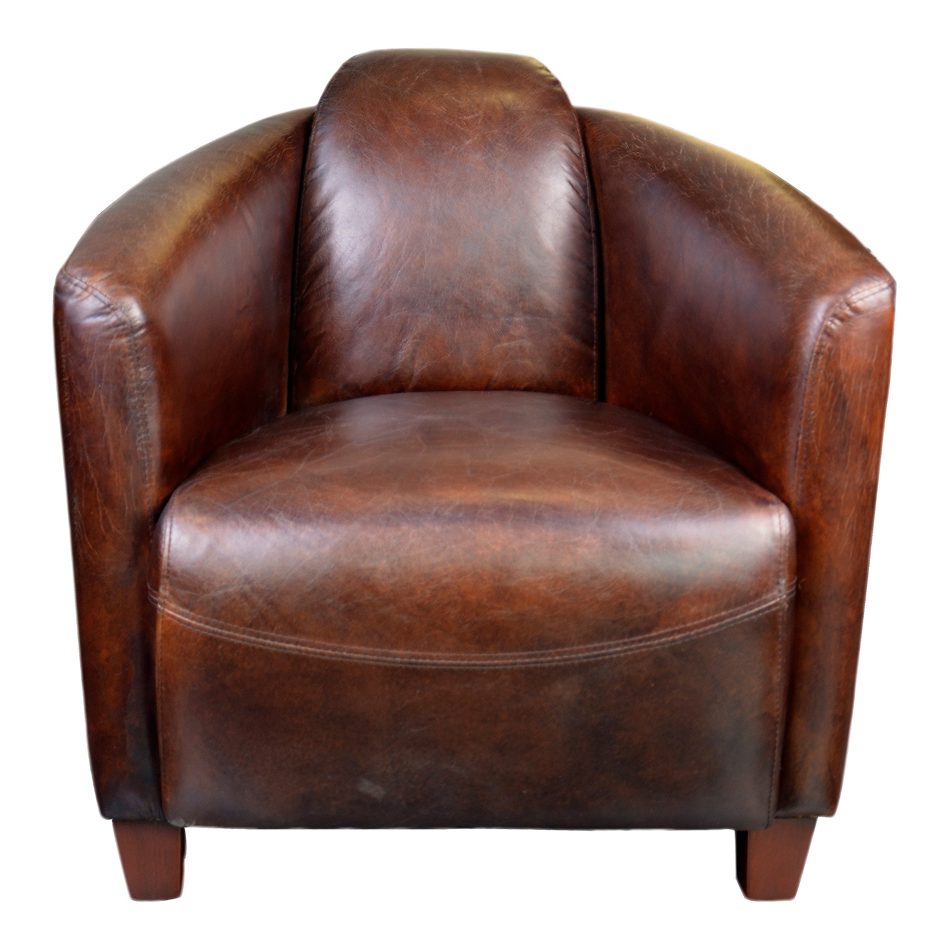 Berlin, Accent Chair Top-Grain Leather, Birch Frame, Dark Brown
