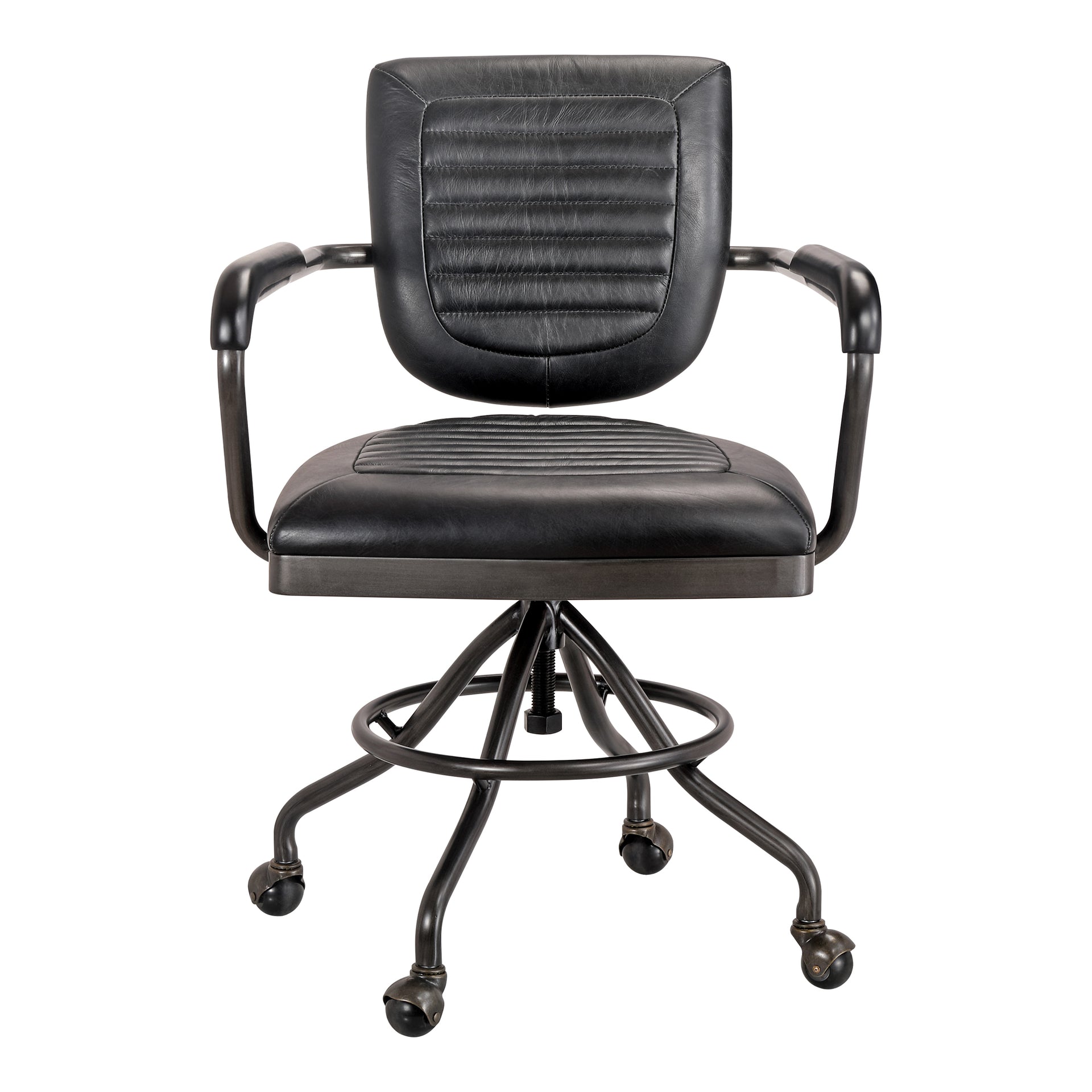 Circe - Full-Swivel, Stainless Steel Frame Office Chair in Black