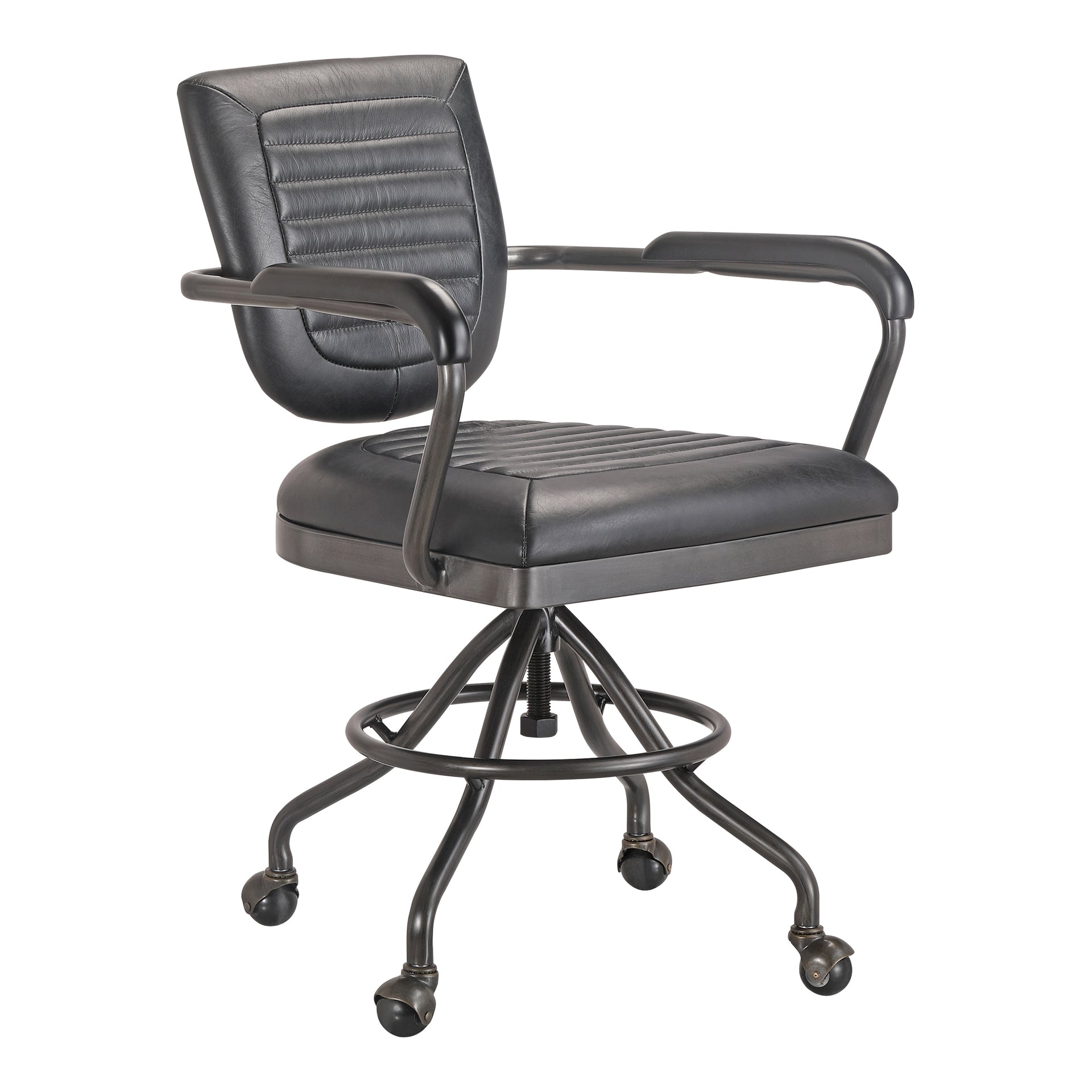 Circe - Full-Swivel, Stainless Steel Frame Office Chair in Black