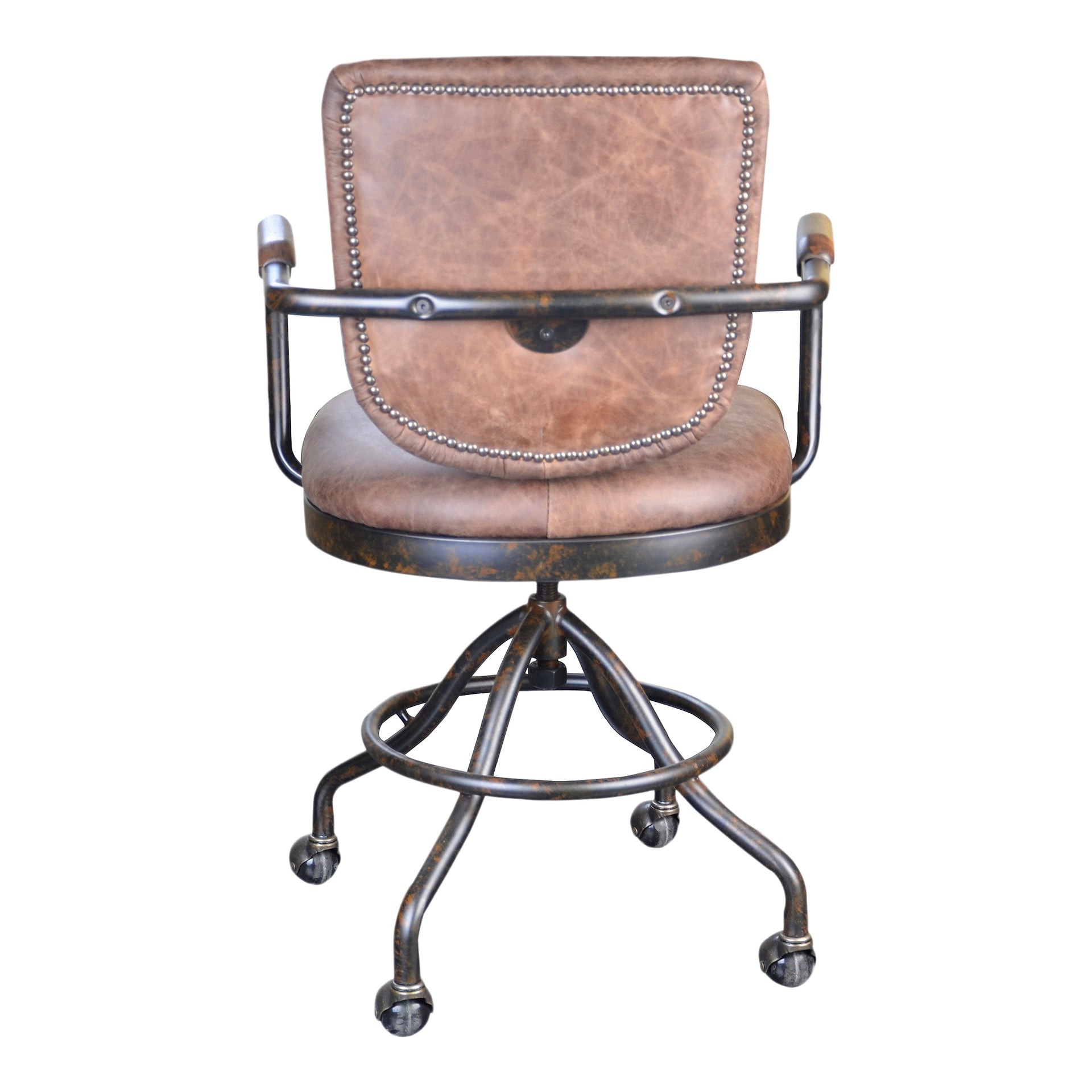 Circe - Full-Swivel, Stainless Steel Frame Office Chair in Brown
