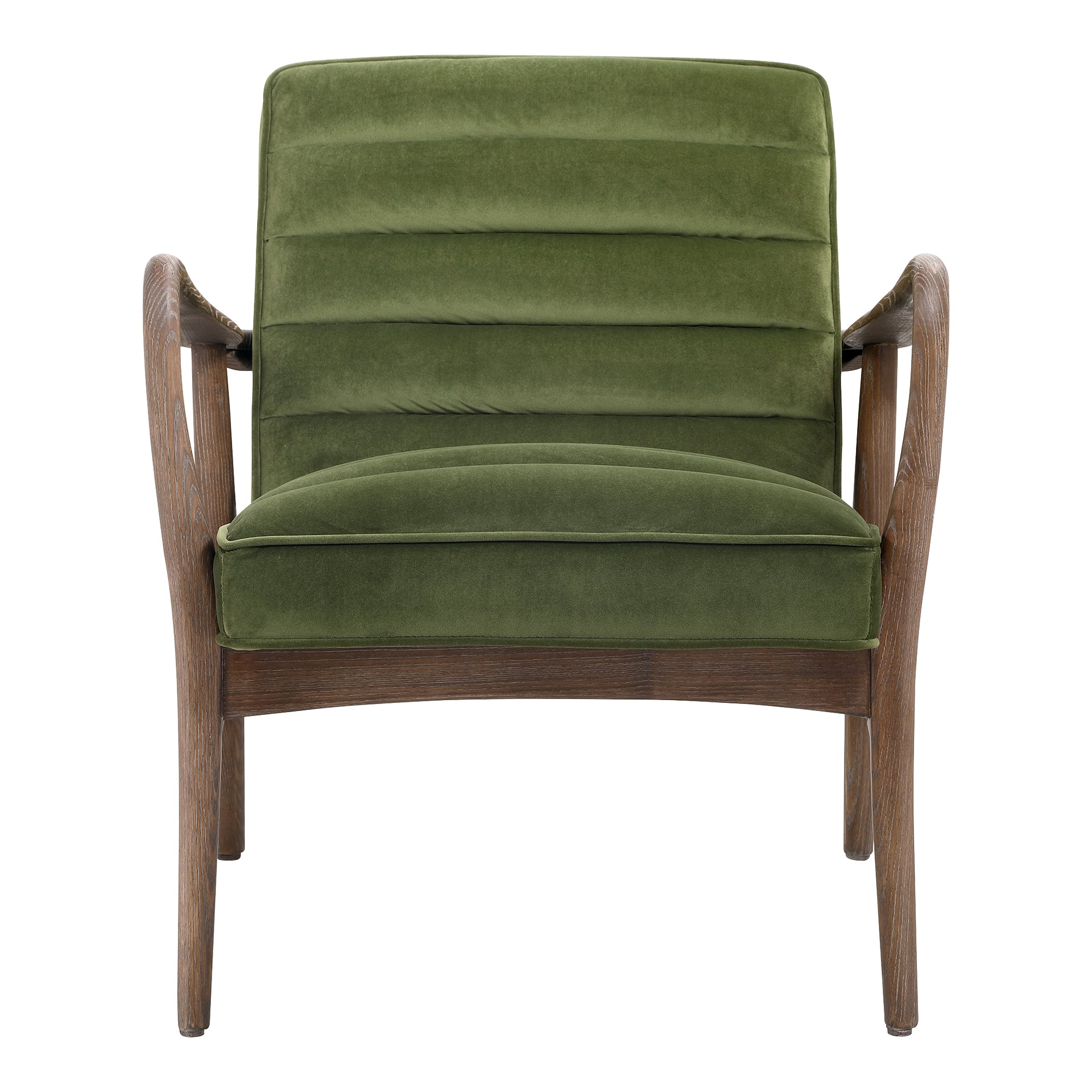 Yarden Accent Chair, Scandinavian Rolled Tufted Seating, High-Density Foam, Dark Ivy