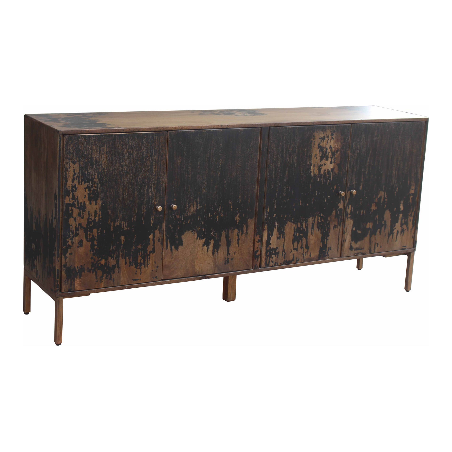 Reese - Solid Mango with Iron Legs Sideboard, Black