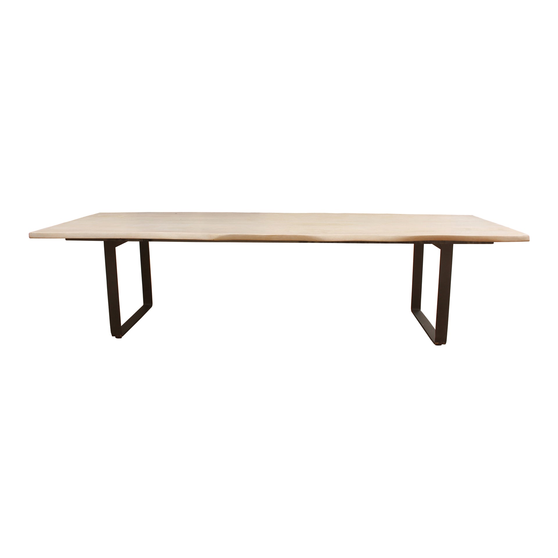 Dominique - Solid Mango with Iron Legs Dining Table Seats 10, White