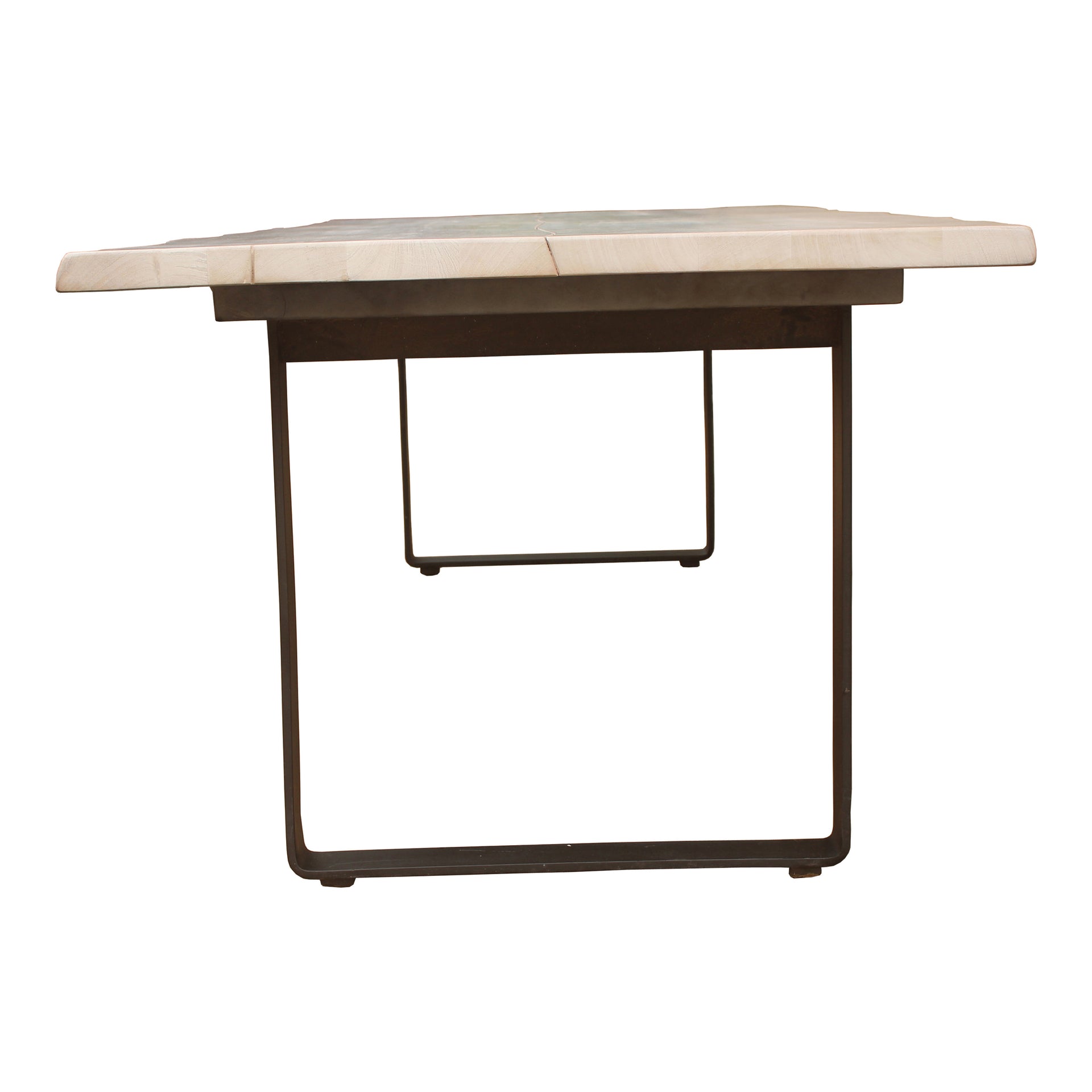 Dominique - Solid Mango with Iron Legs Dining Table Seats 10, White