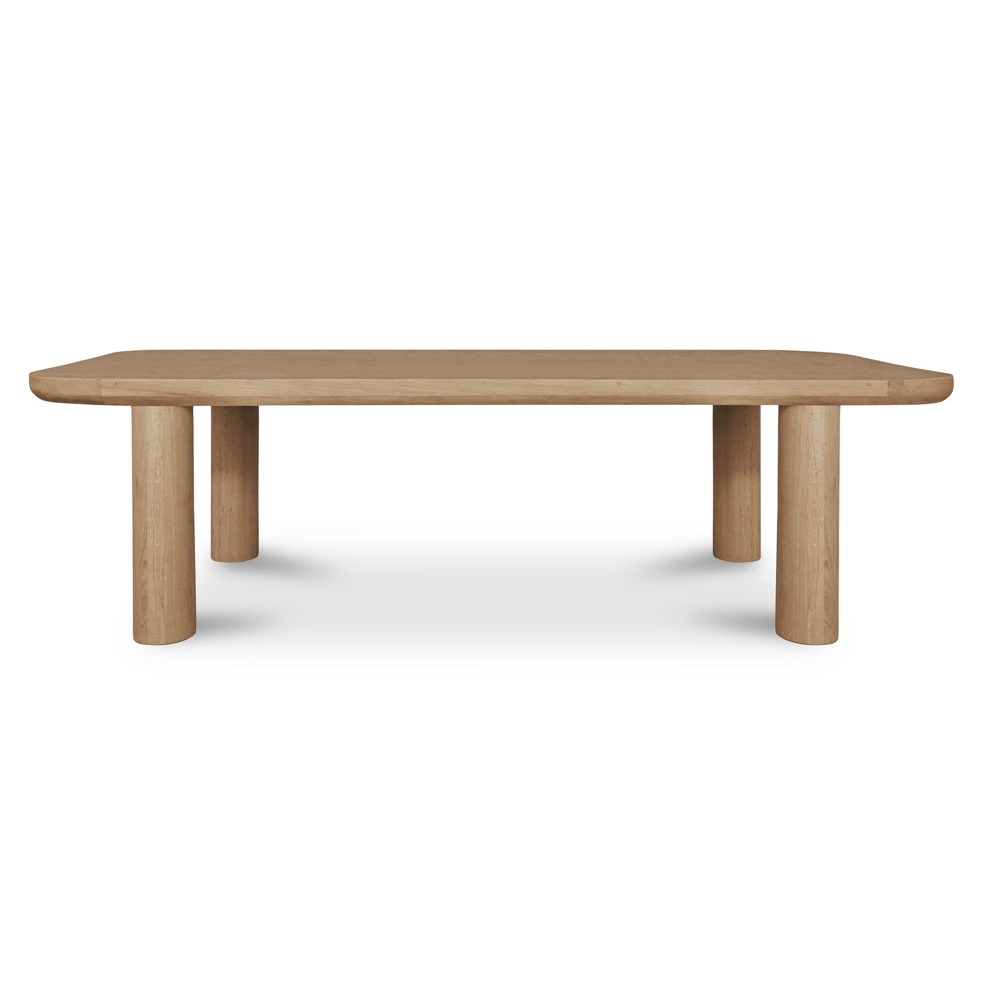 Dareth Dining Table for 8, Rectangular Oak Wood Top, Four Post Legs, Natural Finish
