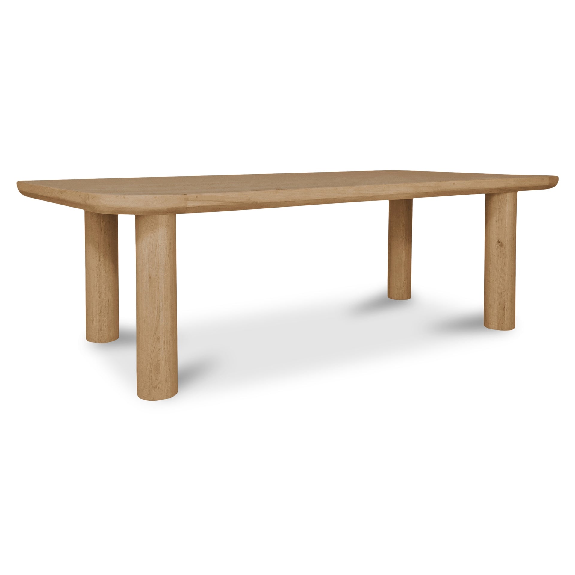 Dareth Dining Table for 6, Rectangular Oak Wood Top, Four Post Legs, Natural Finish