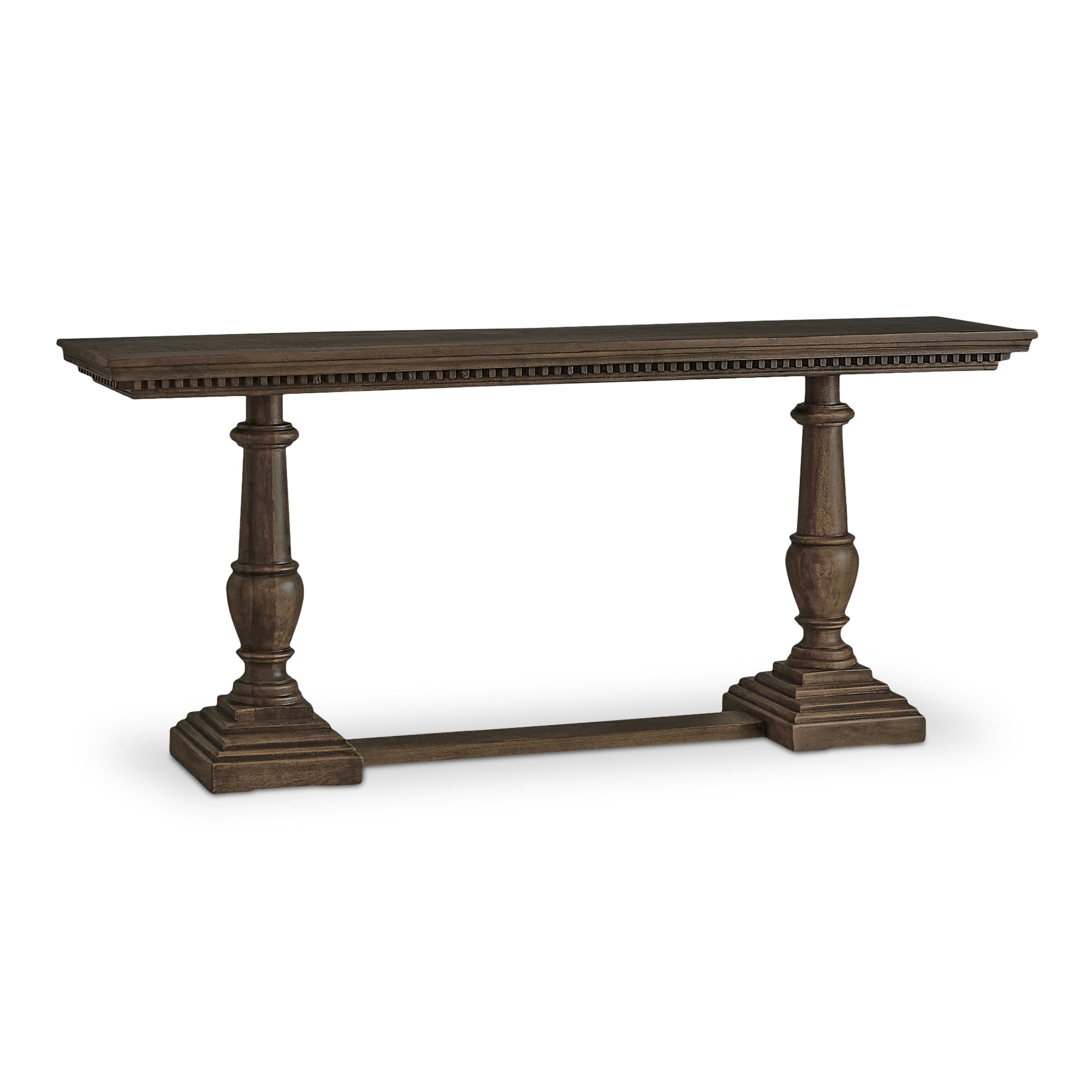 Alrican Console Table, Rectangular Top, Mango Wood with Iron Frame, Brown