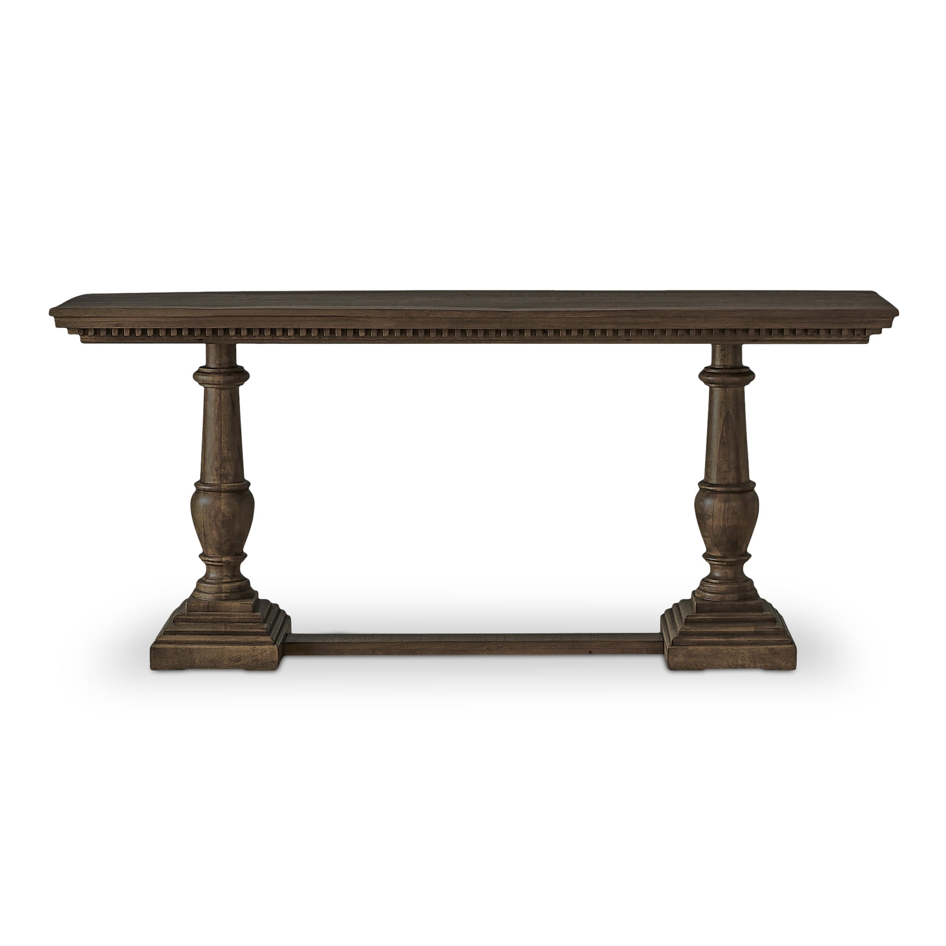 Alrican Console Table, Rectangular Top, Mango Wood with Iron Frame, Brown