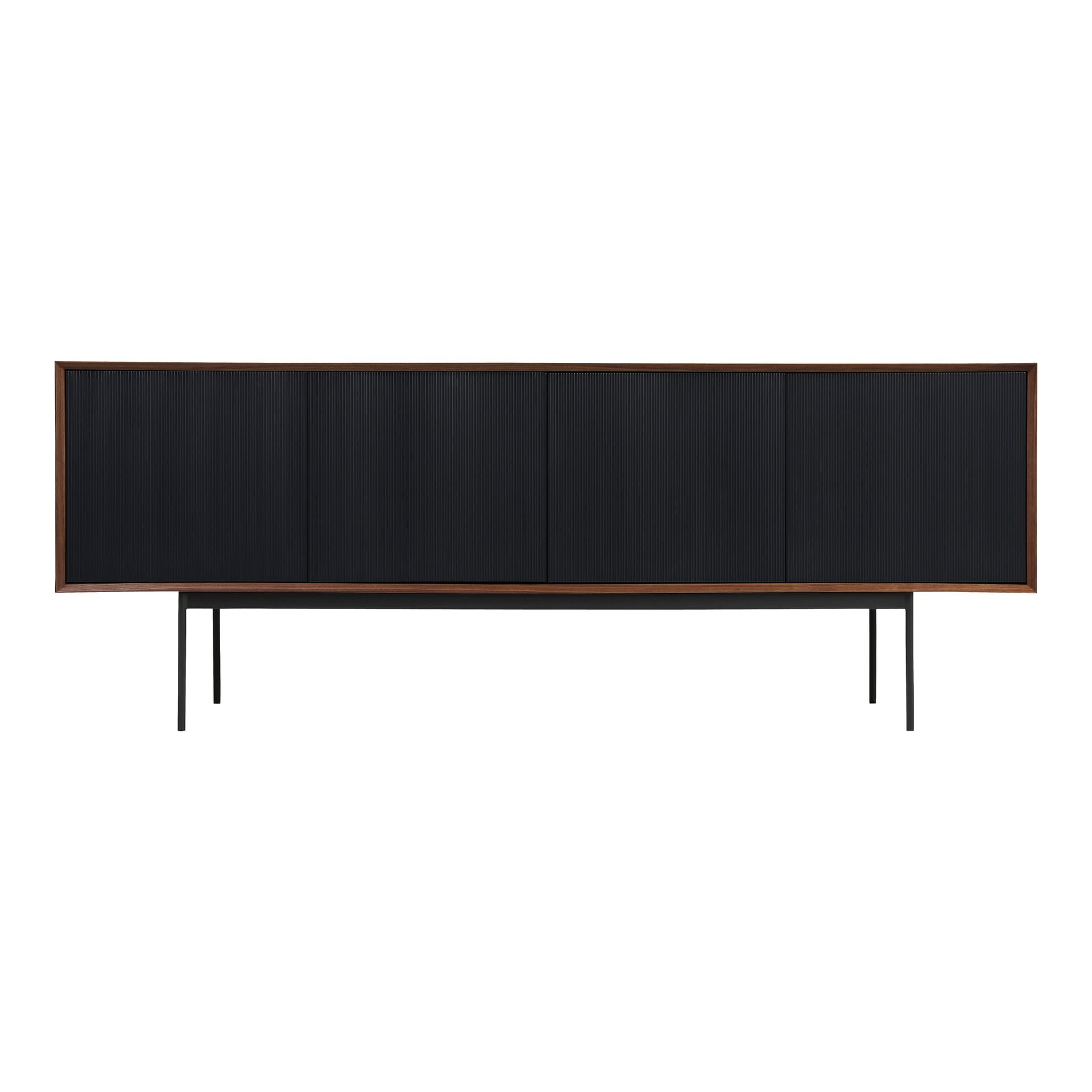 Modern Harper Sideboard - Durable Walnut Veneer with Spacious Storage & Metal Base