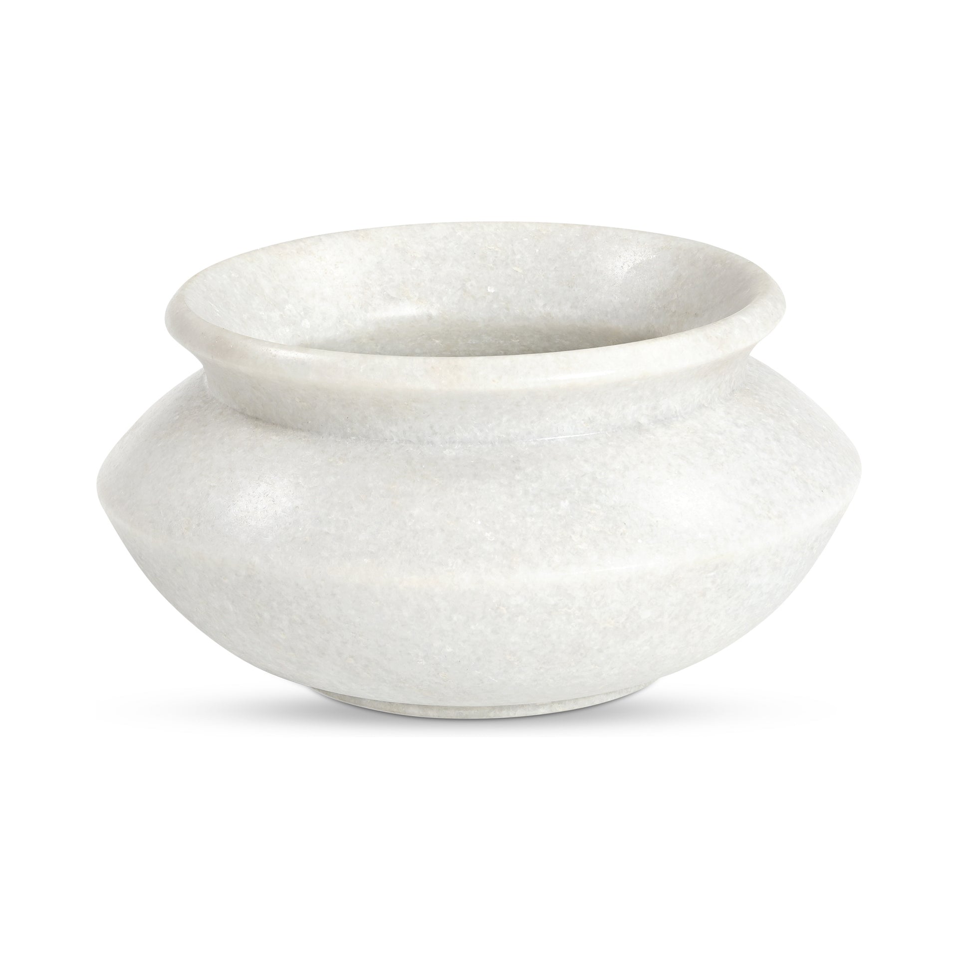 Reverie Vase, Rajnagar White Marble, Artisan-Made, Transitional Classic Form, White