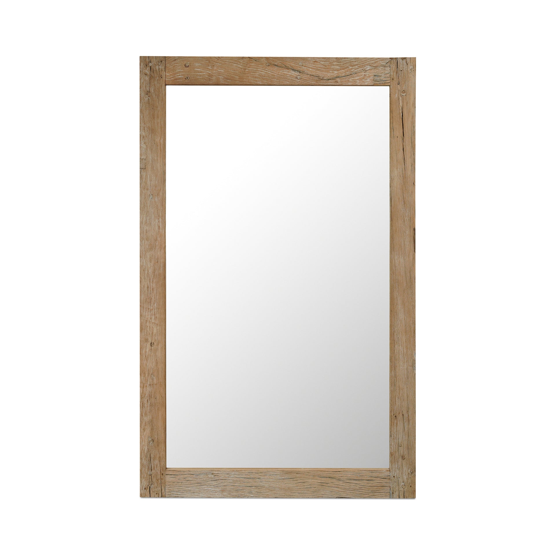 Winter Floor Mirror, Mixed Reclaimed Wood Frame, Traditional Profile, Natural Variation and Character, Natural