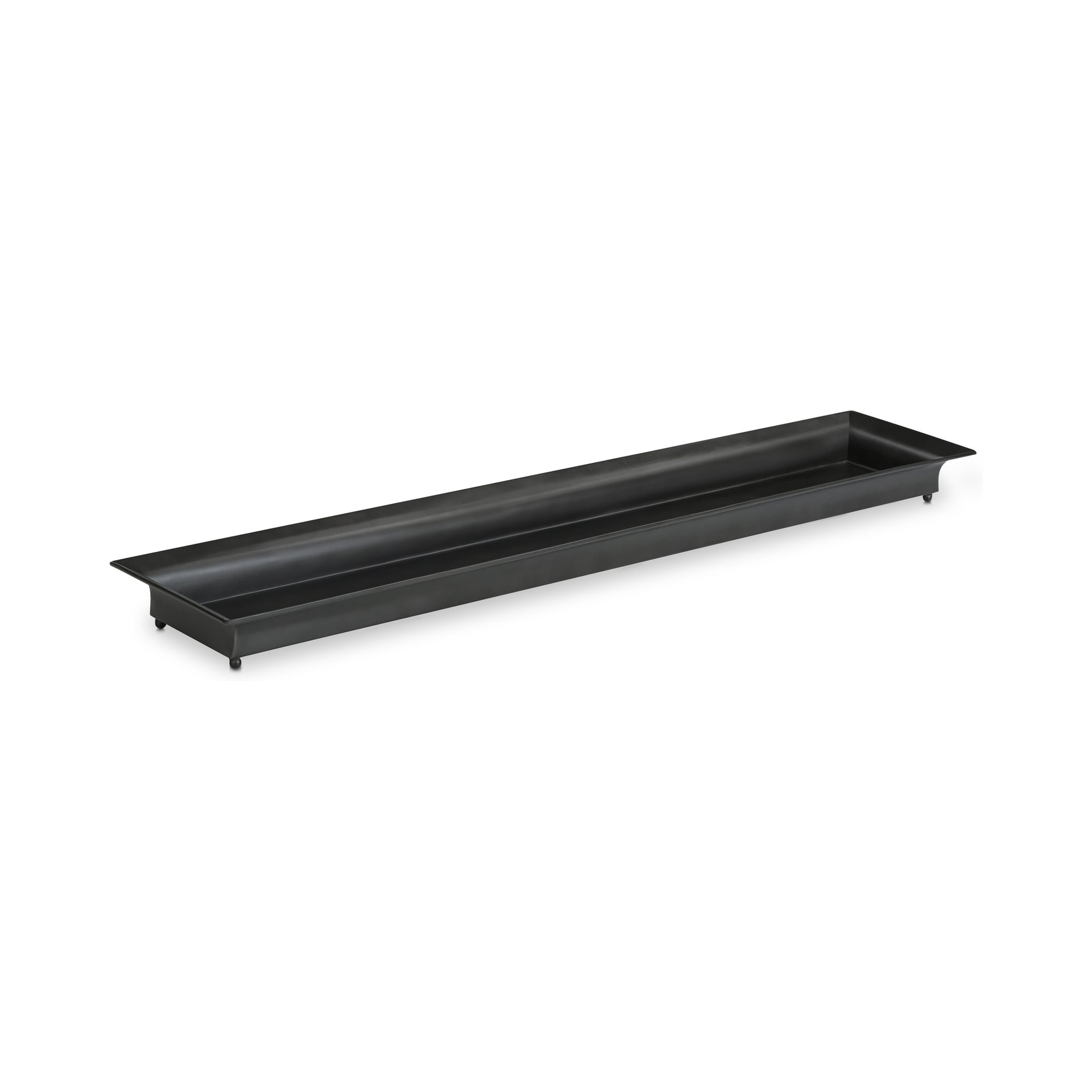 Cosette Tray, Iron, Extra-Long Low-Profile, Aged Iron Patina, Decorative Centerpiece, Iron Grey