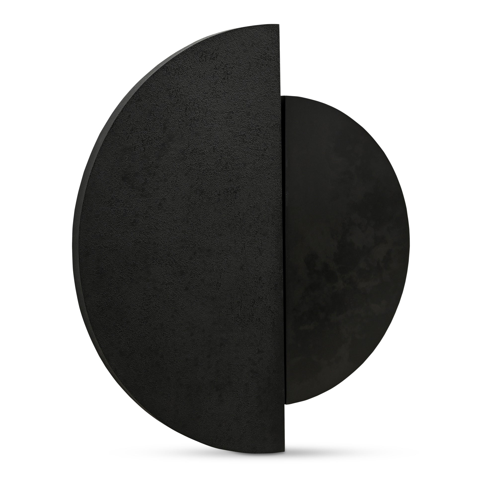 Thornev Wall Sculpture, Semicircle Iron Panels with Reactive Finish Black