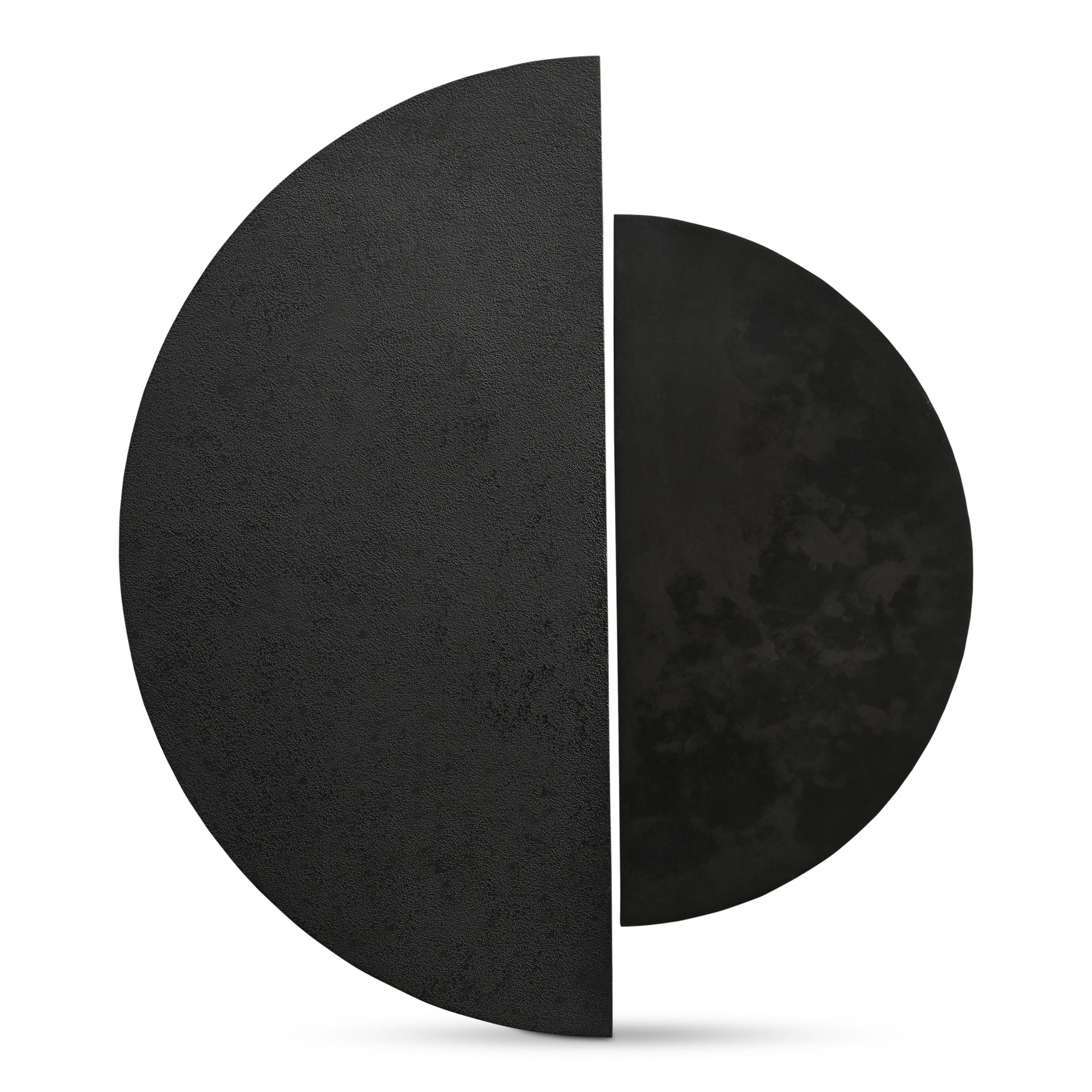 Thornev Wall Sculpture, Semicircle Iron Panels with Reactive Finish Black