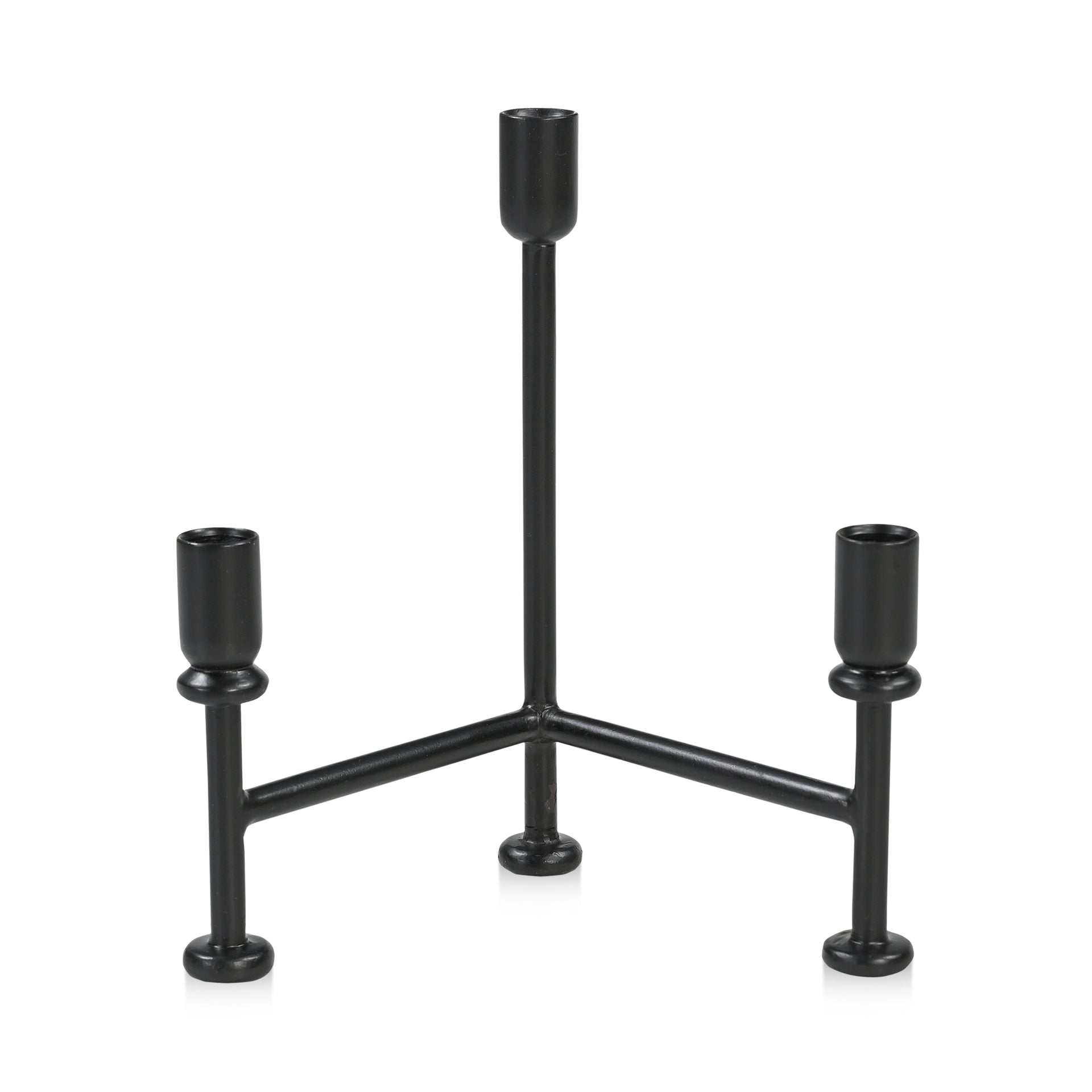Elstan Candle Holder, Tripod Easel-Inspired Iron Pillar Candle Stand, Black