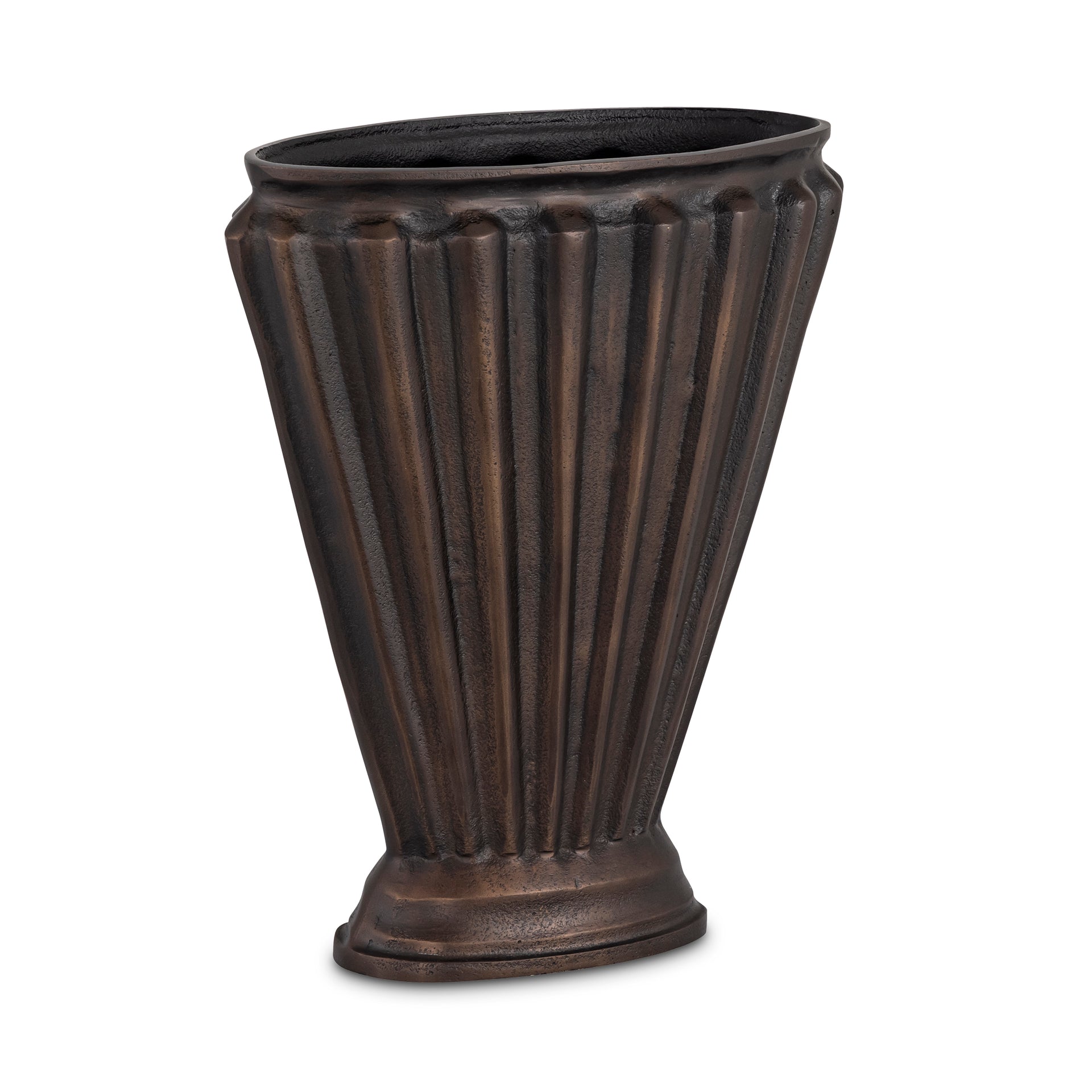 Avielle Vase, Fluted Fan Iron, Brass Finish