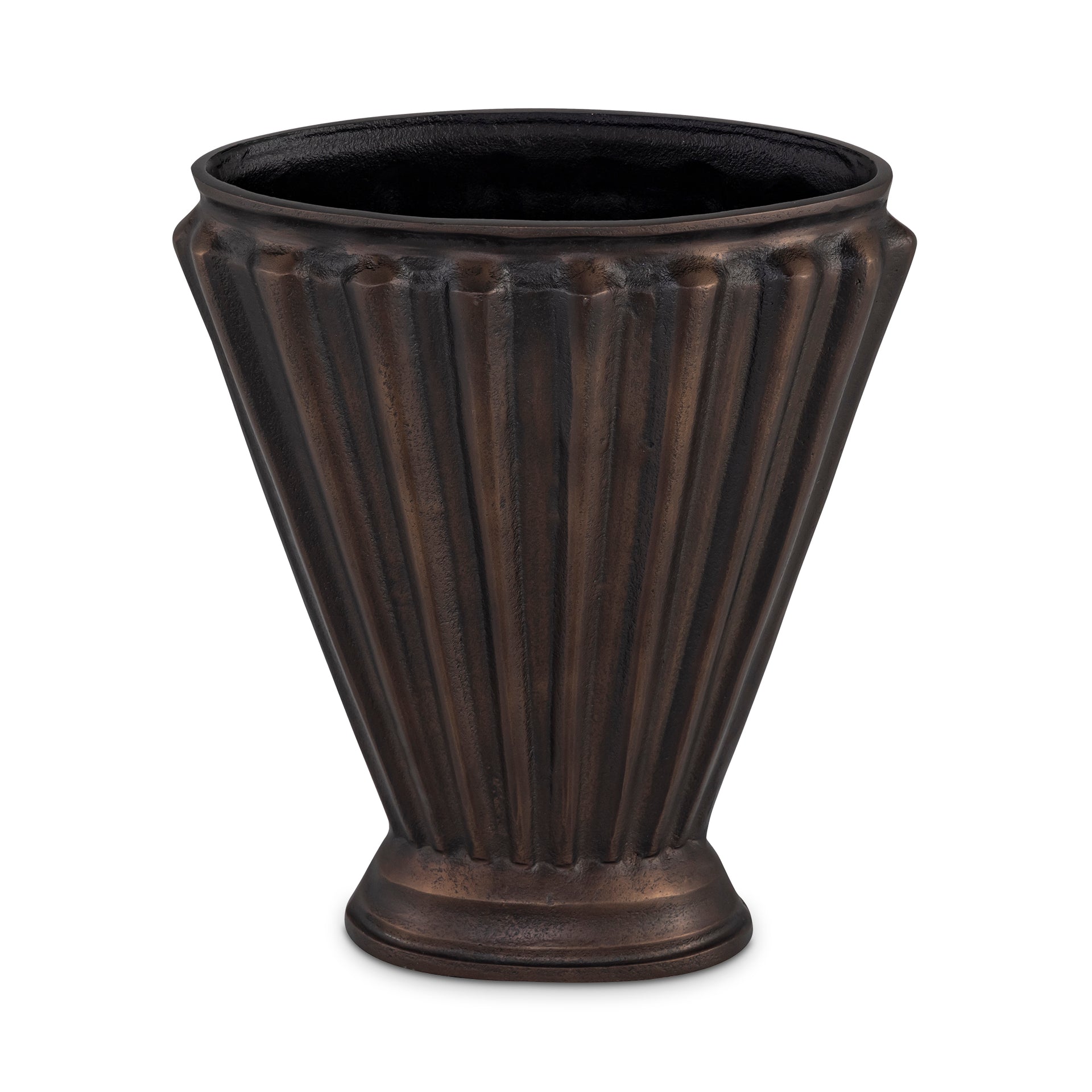 Avielle Vase, Fluted Fan Iron, Brass Finish