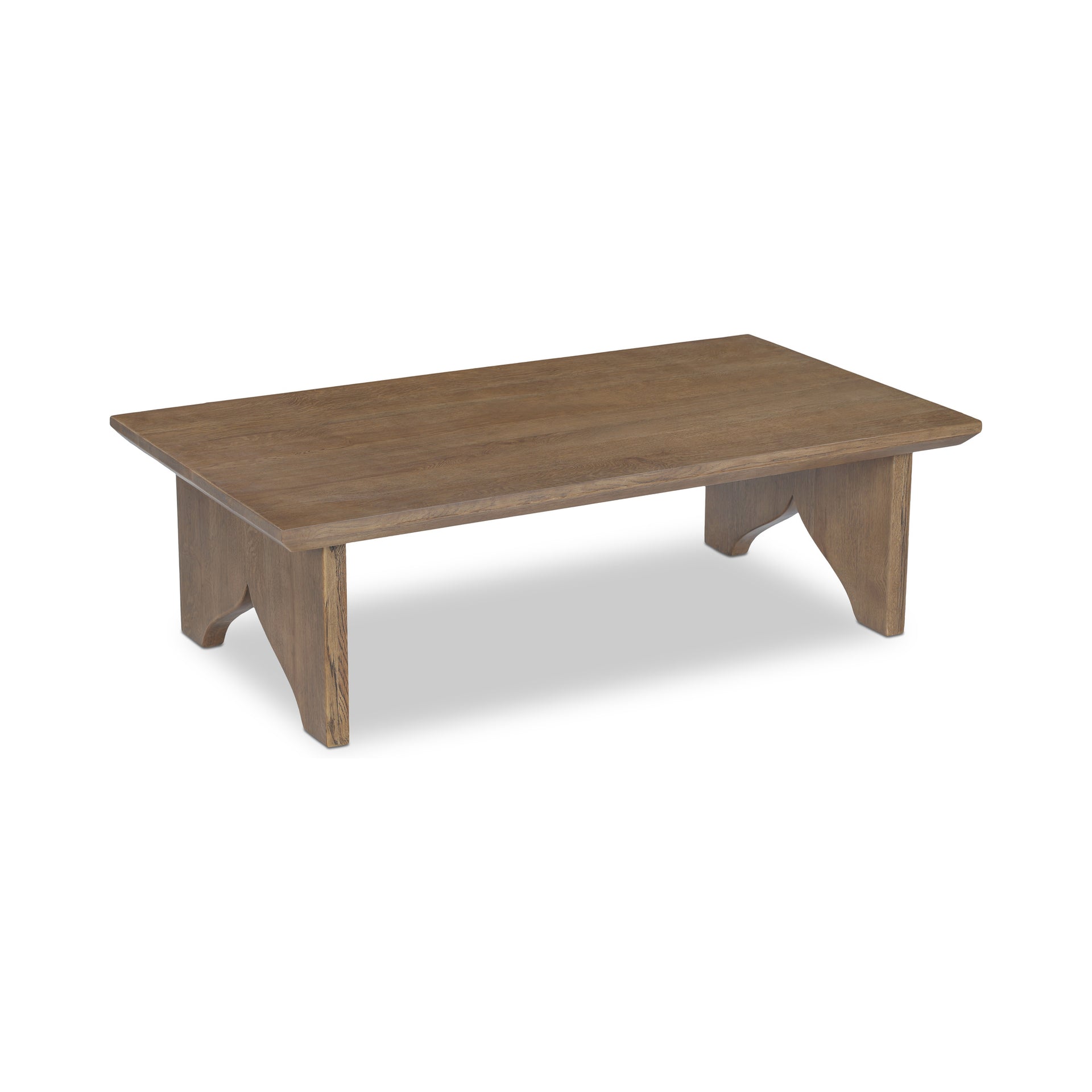 Vandren Coffee Table, Rectangular, Solid Oak, Iron Base, Scratch and Stain Resistant, Brown