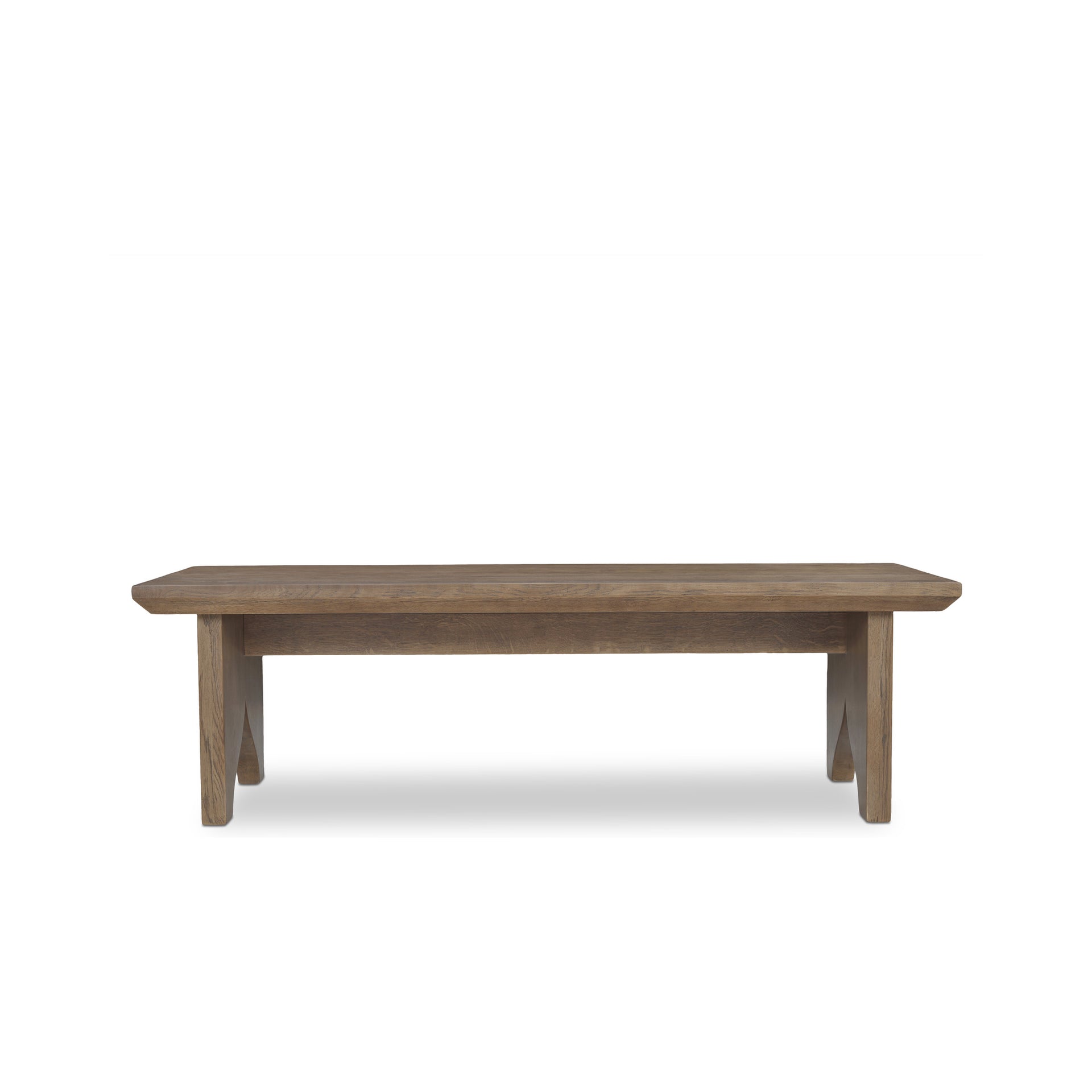 Vandren Coffee Table, Rectangular, Solid Oak, Iron Base, Scratch and Stain Resistant, Brown