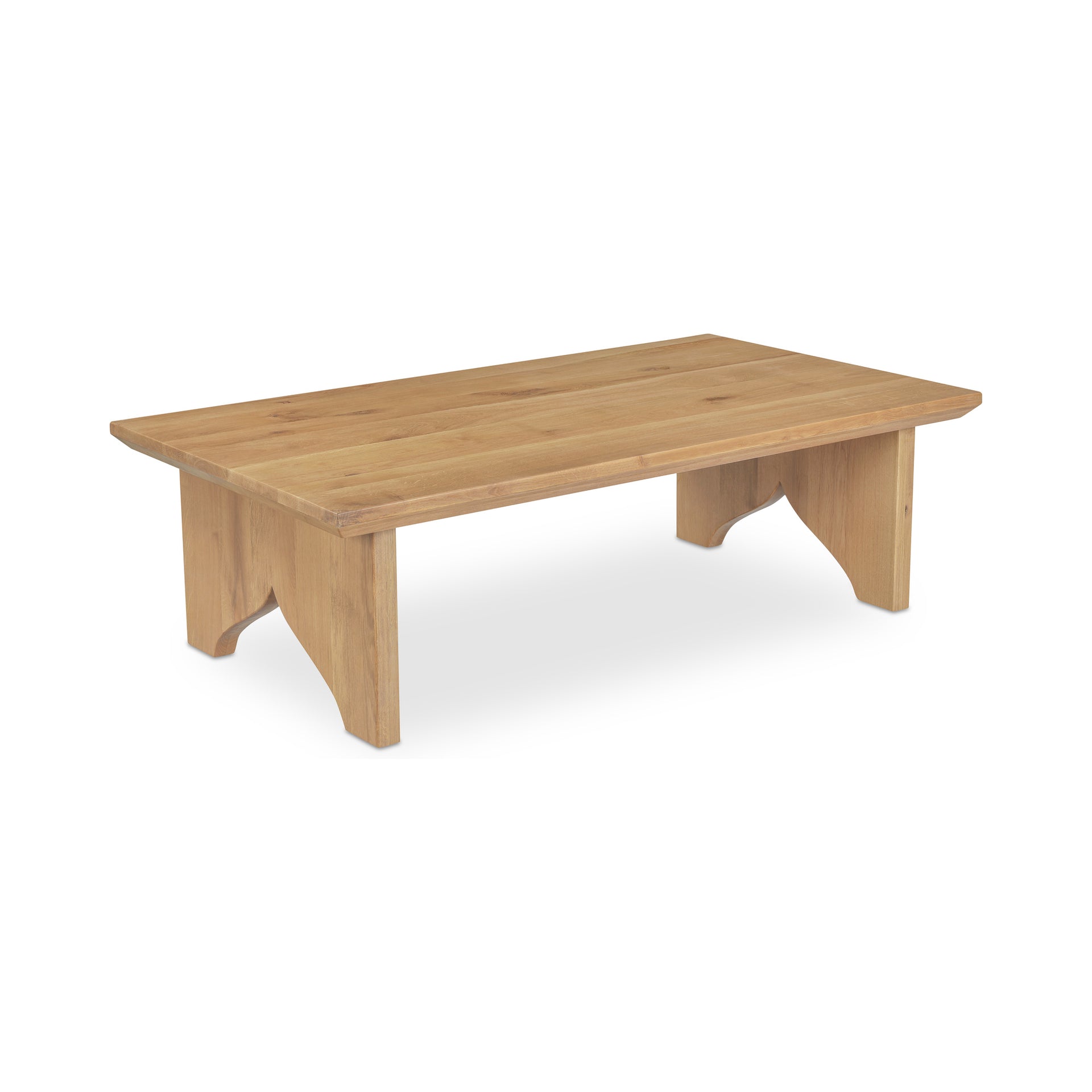 Vandren Coffee Table, Rectangular, Solid Oak, Iron Base, Scratch and Stain Resistant, Natural
