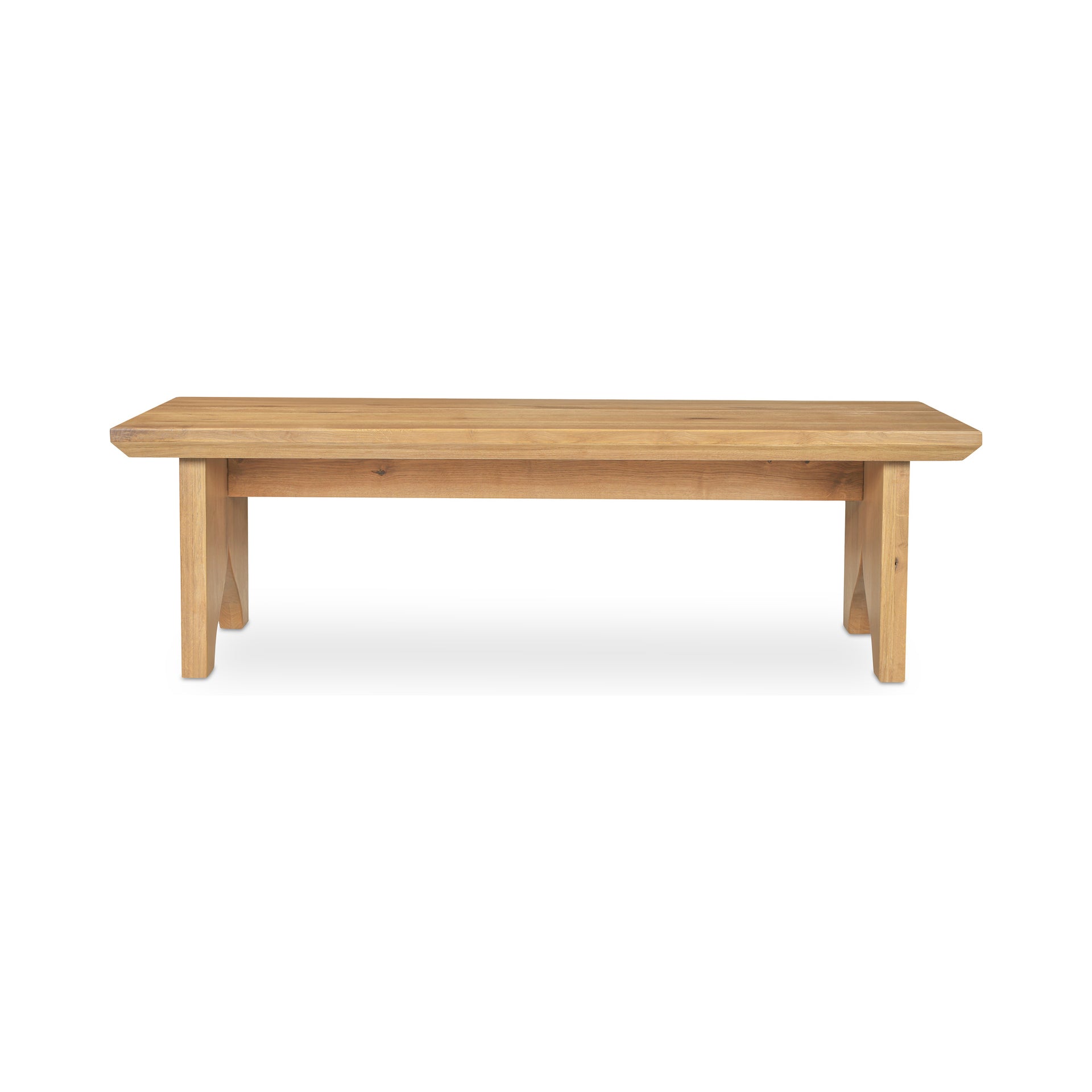 Vandren Coffee Table, Rectangular, Solid Oak, Iron Base, Scratch and Stain Resistant, Natural