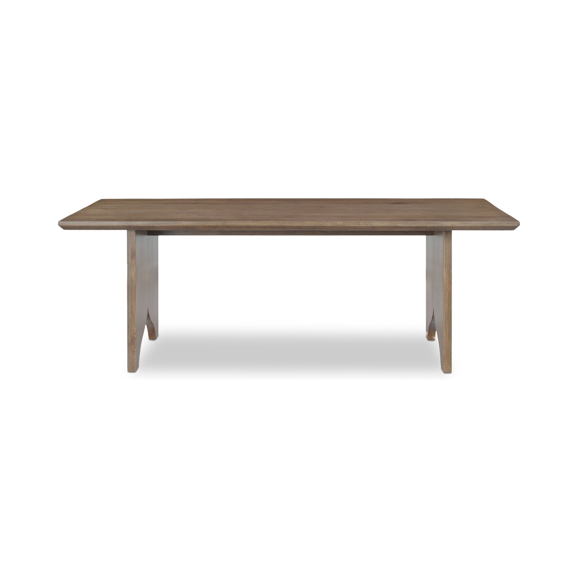 Vandren Dining Table, Rectangular, Solid Oak, Iron Base, Seats Six, Stain Resistant, Brown