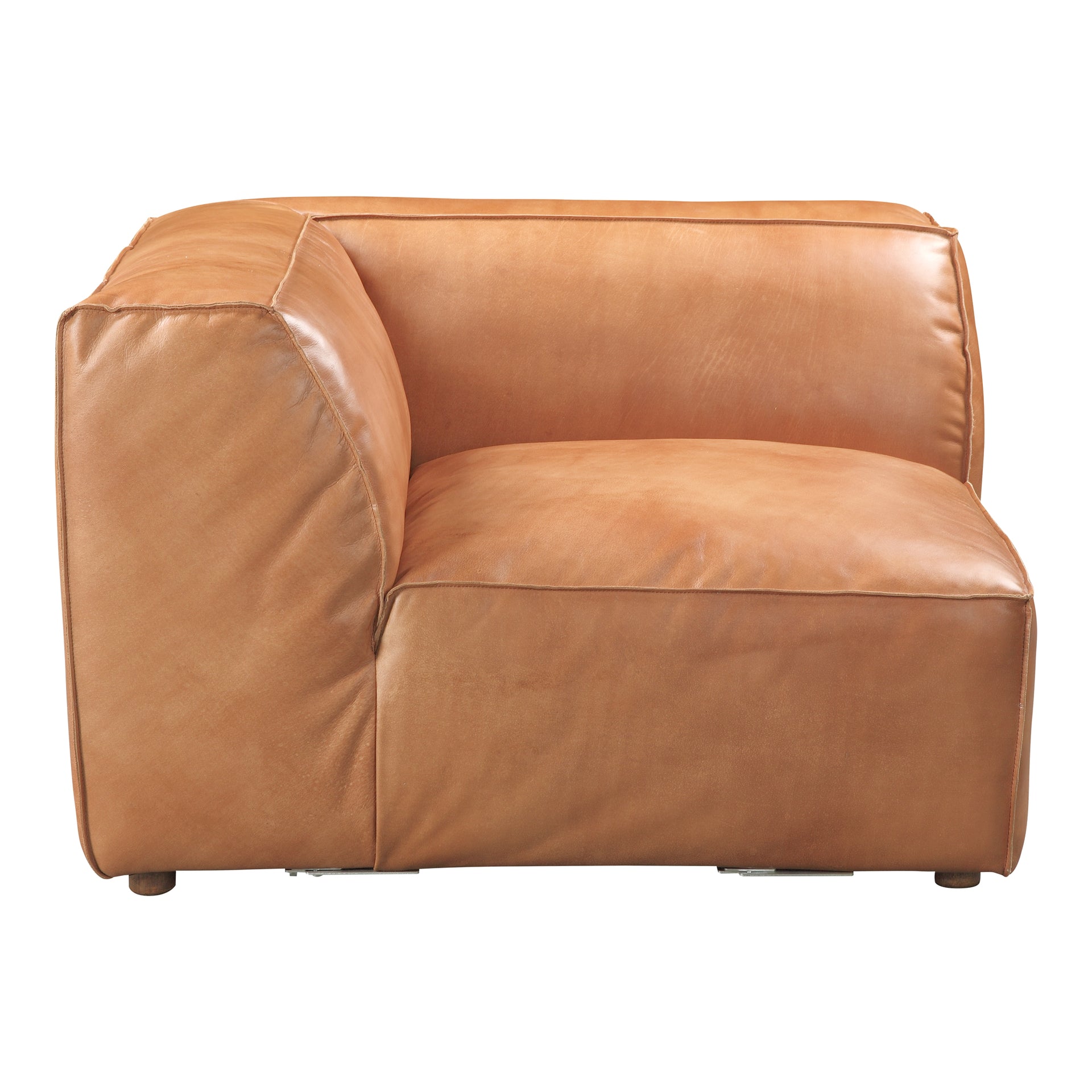 Hadley - 100% Top Grain Buffalo Hide Corner Chair, Brown