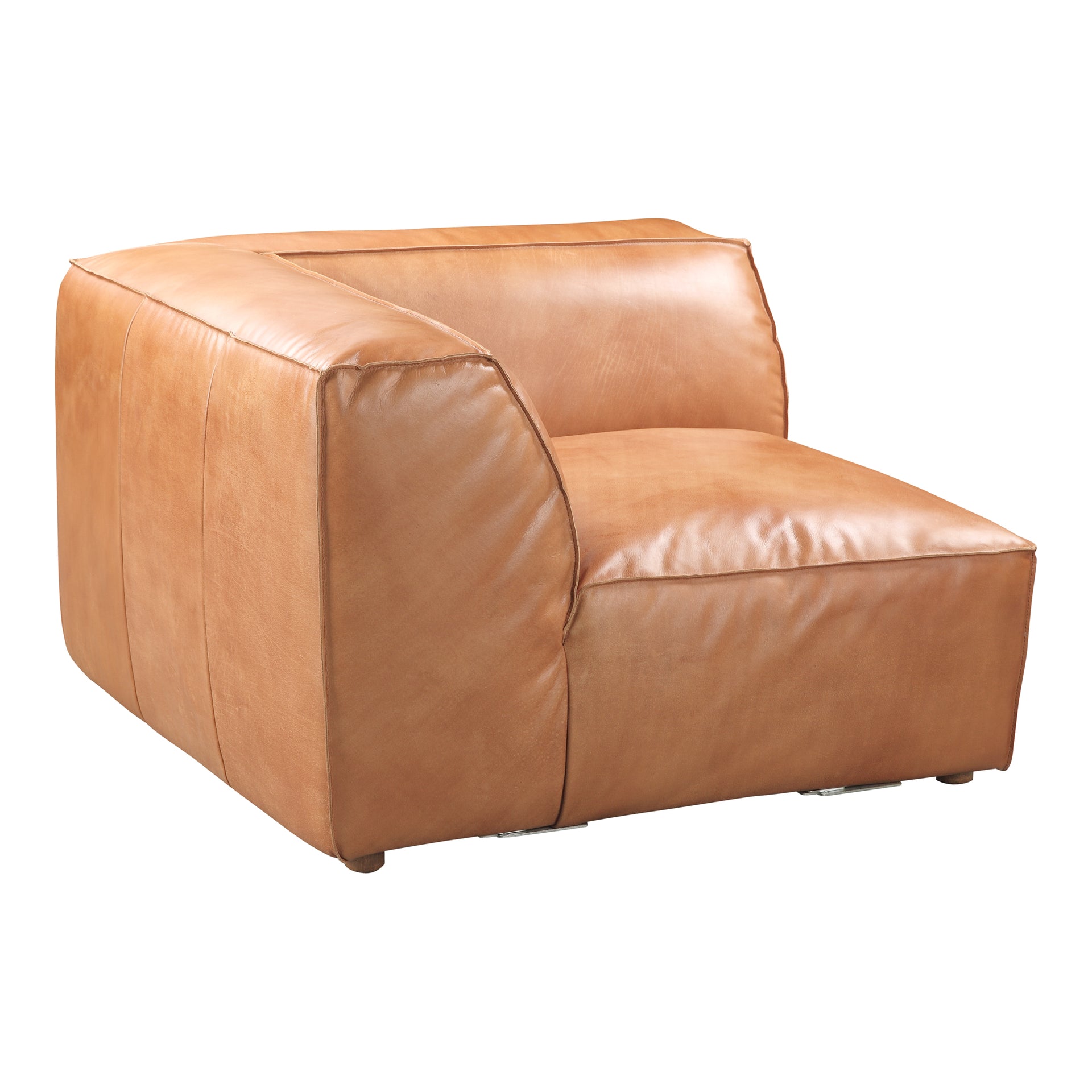 Hadley - 100% Top Grain Buffalo Hide Corner Chair, Brown