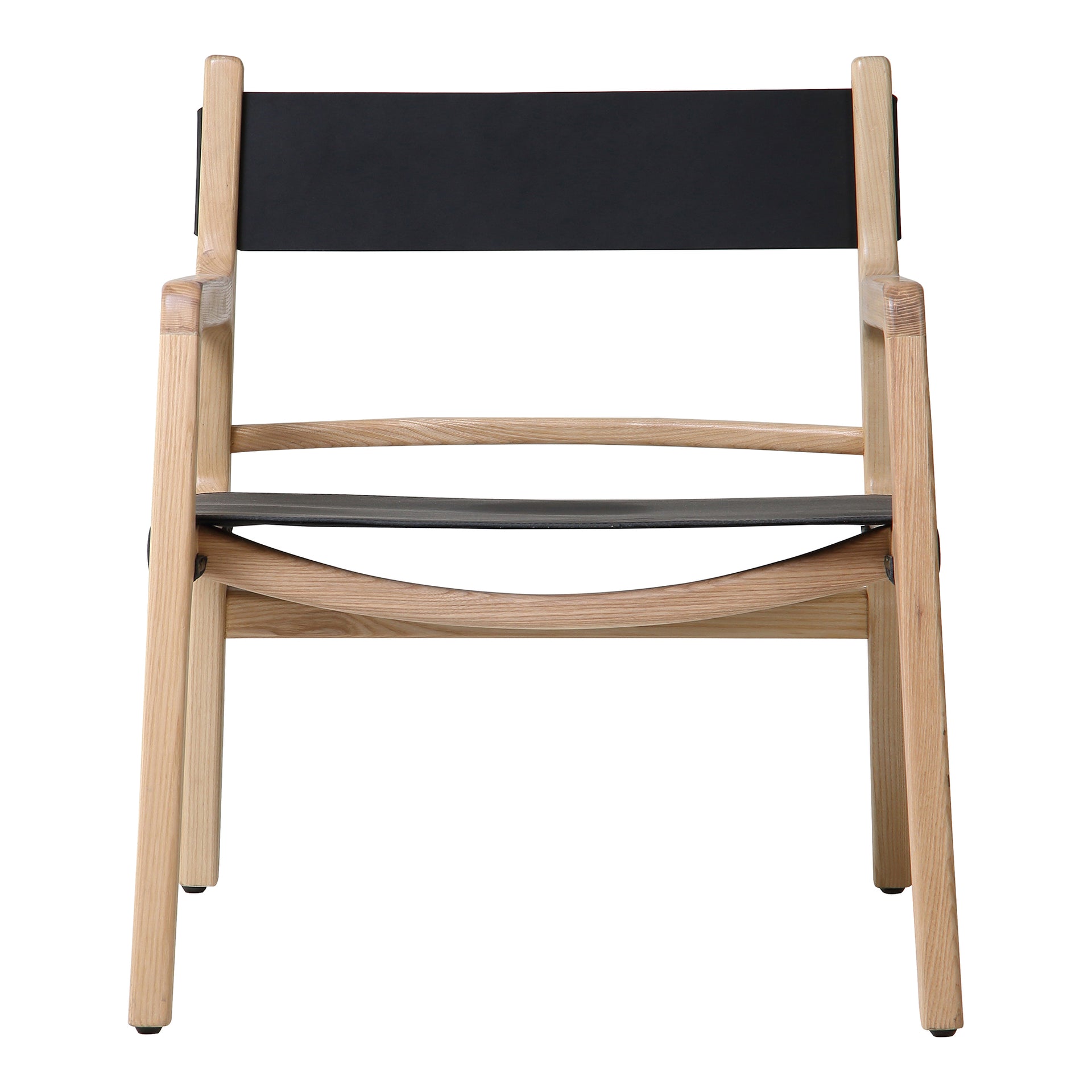 Aman r, Accent Chai Ash Wood Frame, Top-Grain Buffalo Leather, Kohl Black