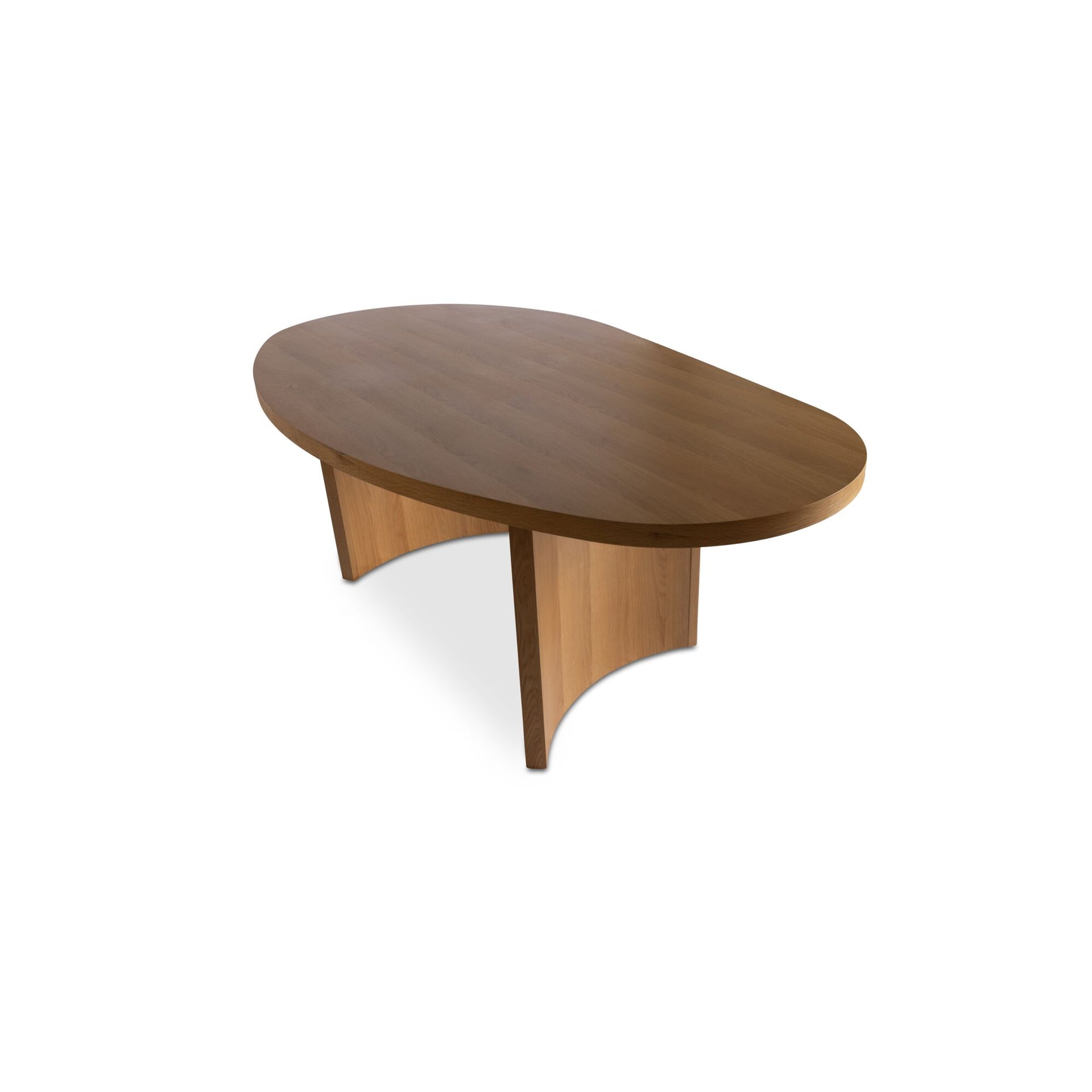 Sapphira Dining Table, Freeform Oak Veneer Top, Seating for Six, Natural Finish